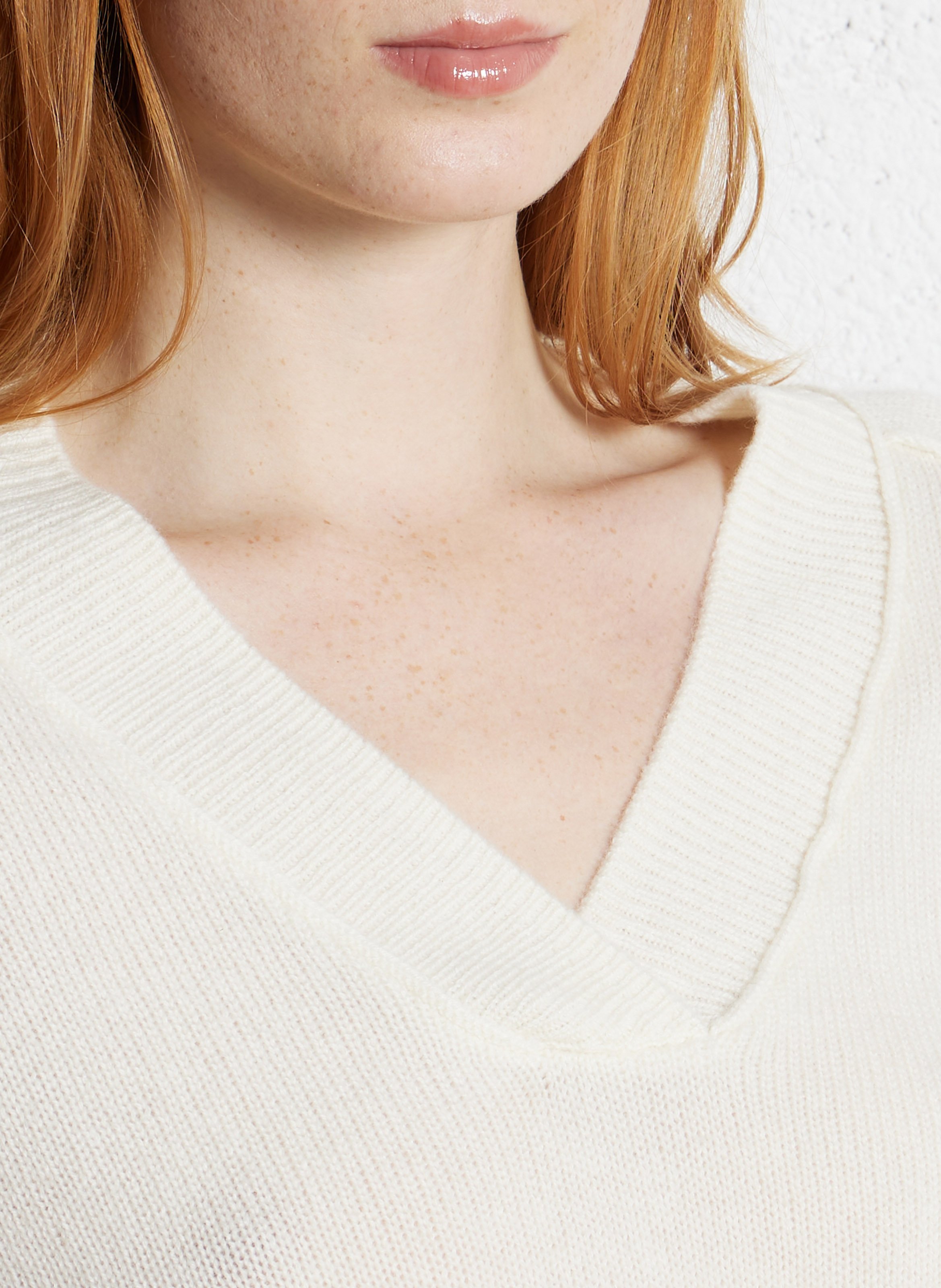 Ciel - Kaschmirpullover mit V-Ausschnitt MAISON 123 Weiss