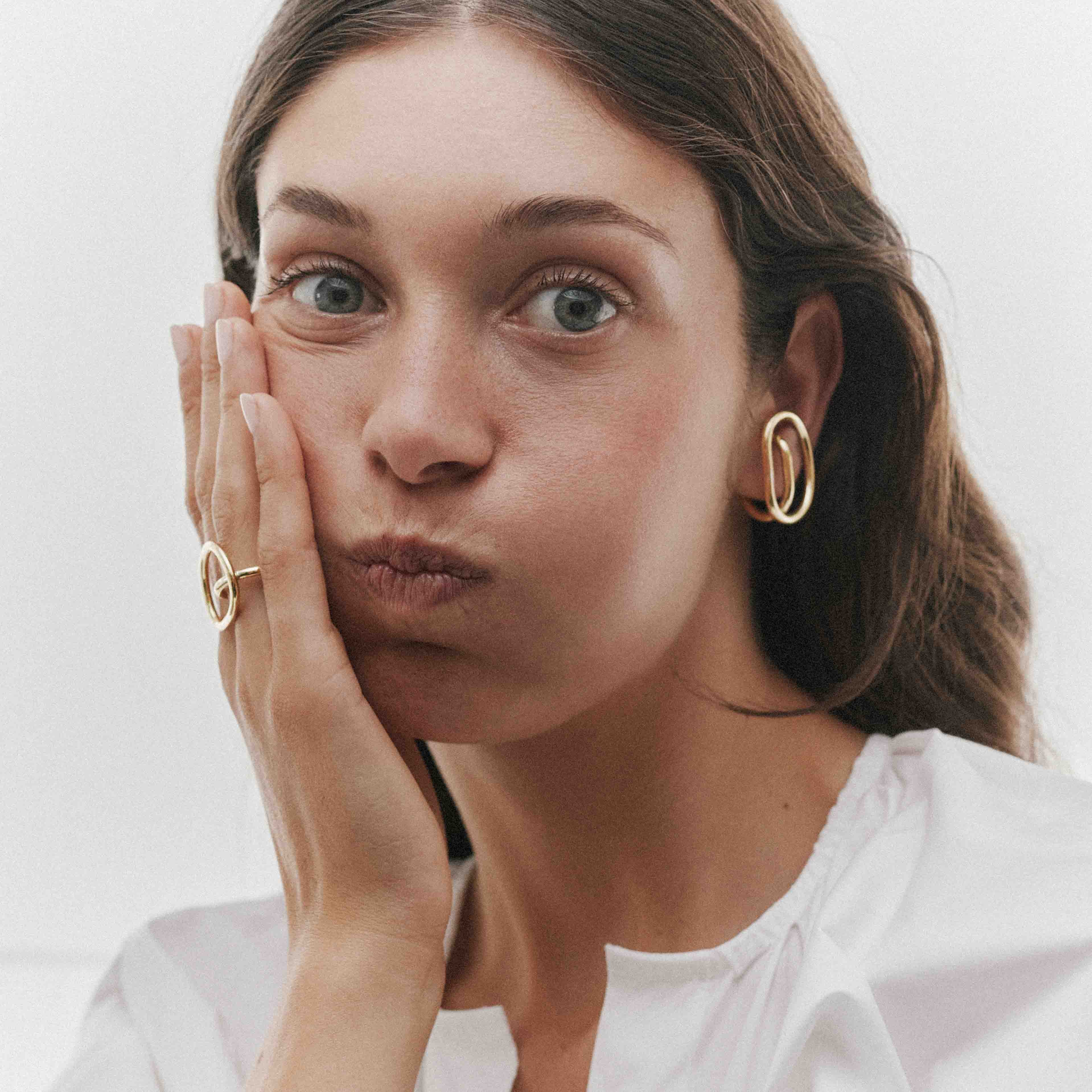 Adjustable ring, recycled silver MAYRENA Golden