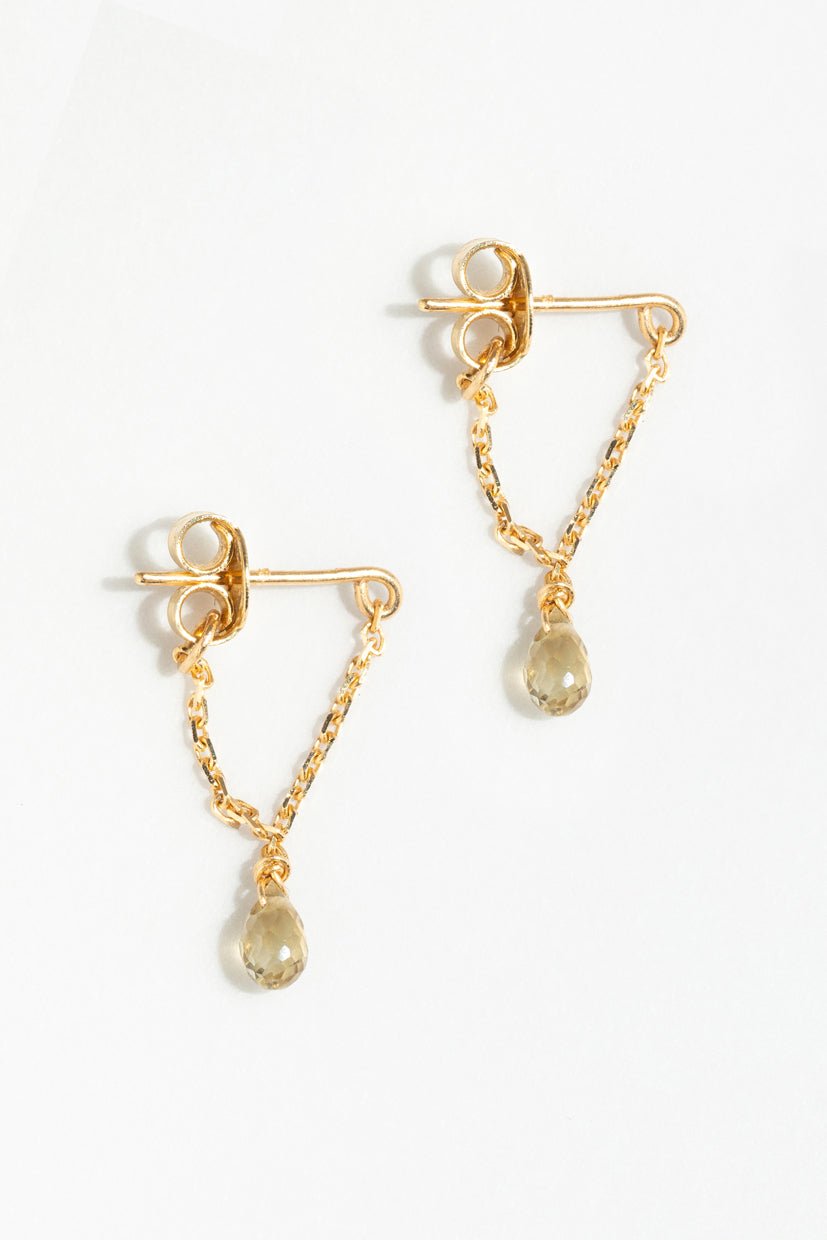 Mia Chain Earrings Essential 18k Gold Sapphire YAY