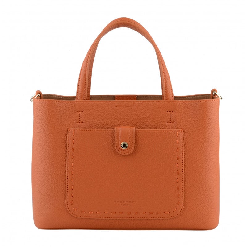 Handbag - cowhide leather POURCHET Orange