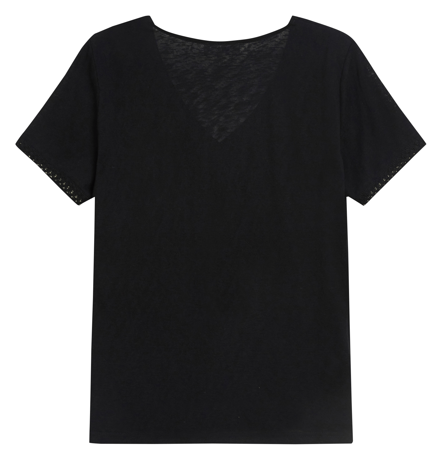 Tee-shirt col v en coton mélangé GRACE ET MILA Schwarz