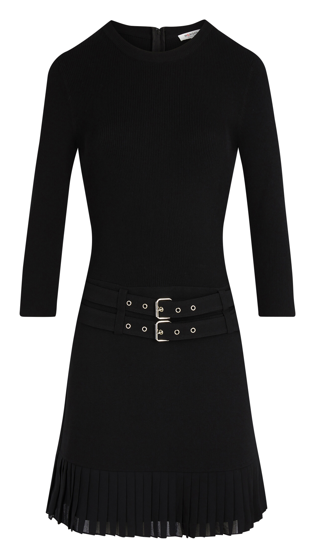 Robe courte ajustée manches 3/4 MORGAN Noir