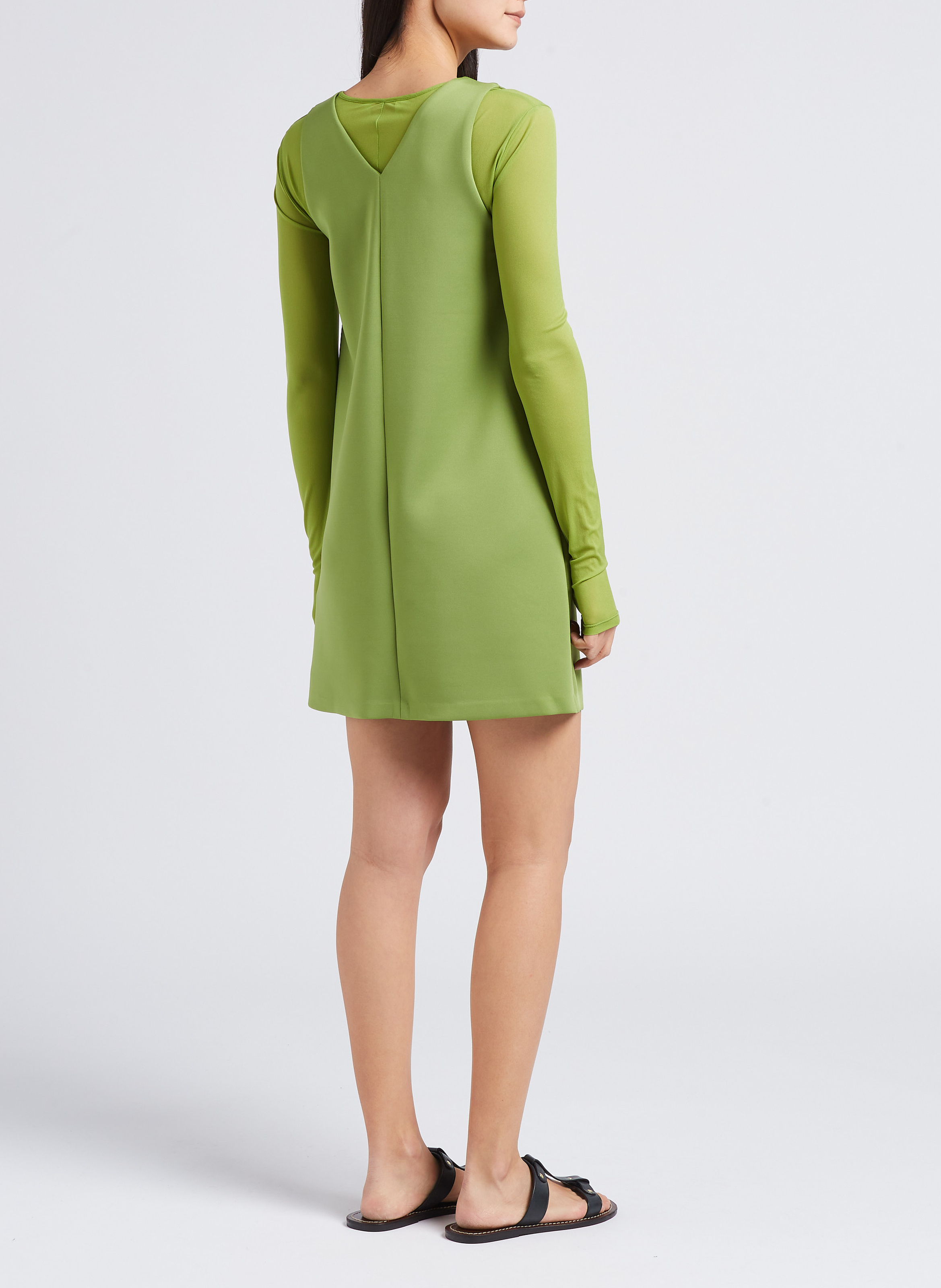 Robe courte col V avec doublure style tee-shirt MAX MARA LEISURE Vert