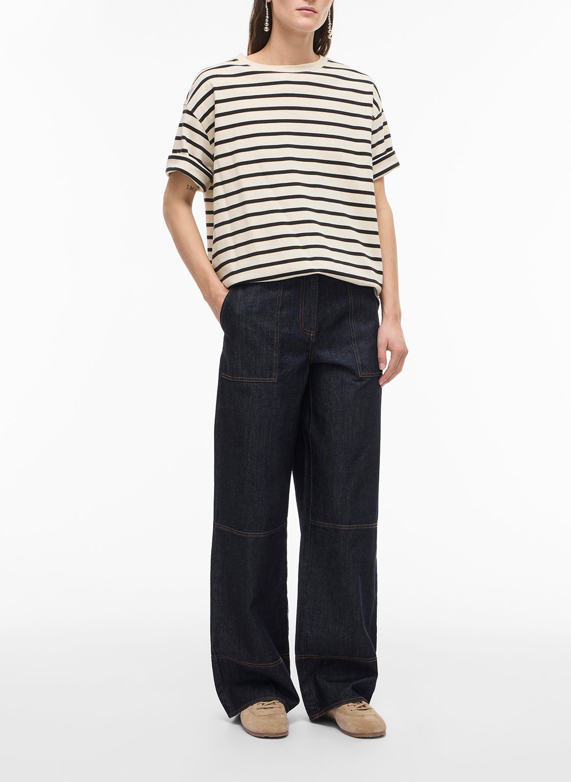 Jean large taille mi-haute ROUGE EDIT Bleu