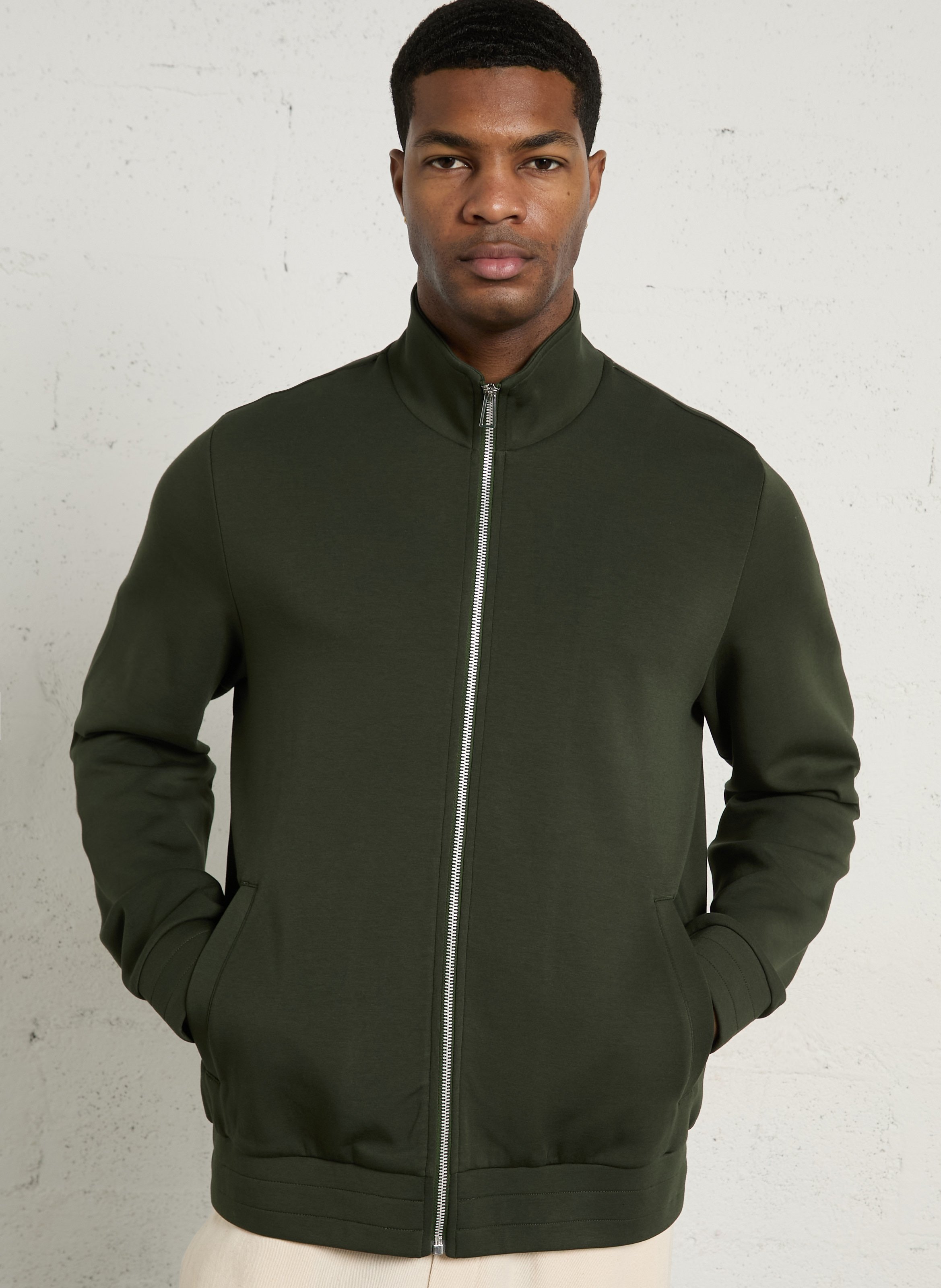 Hochgeschlossene, einfarbige Stehkragenweste PAUL SMITH Grun