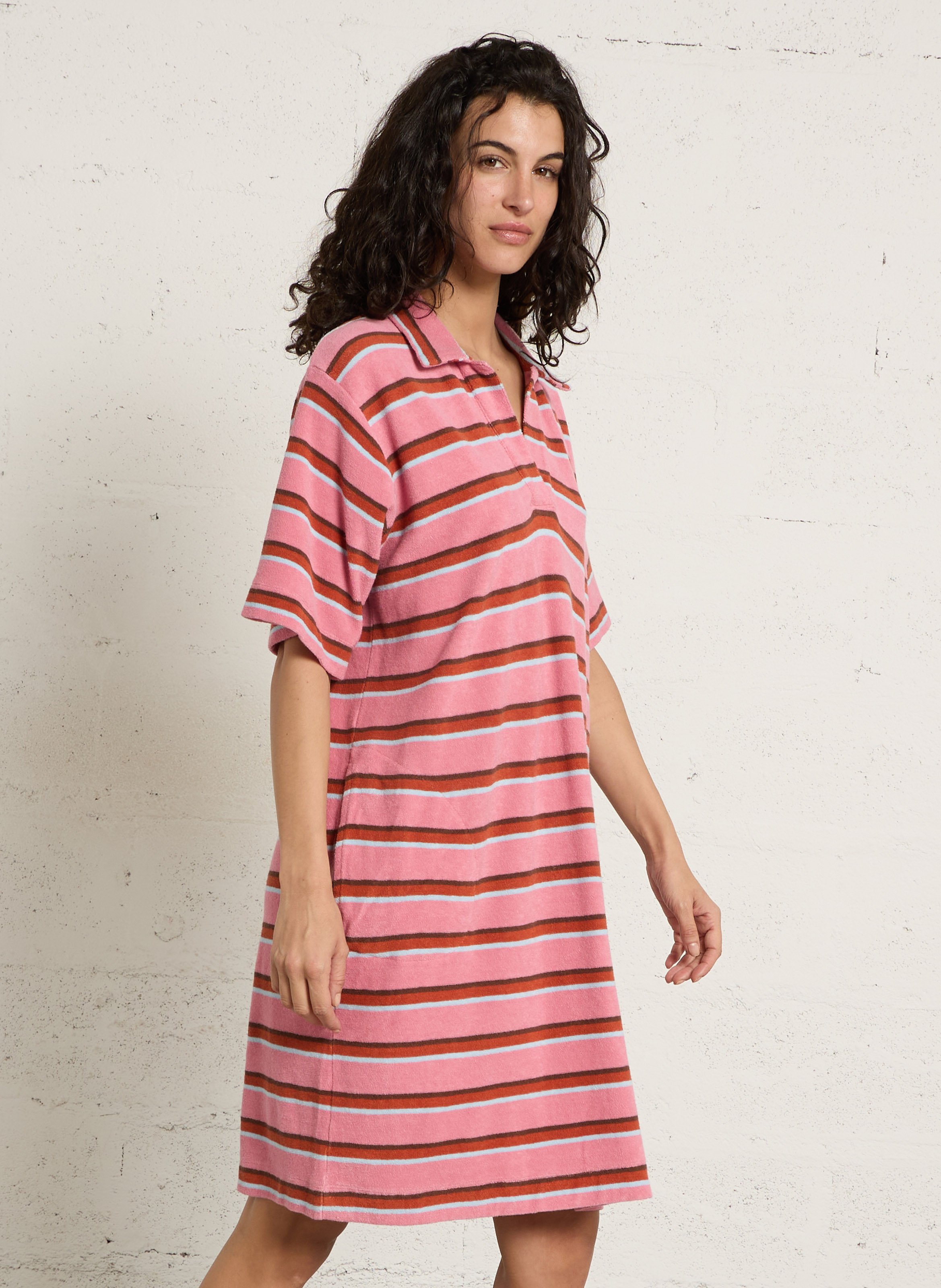 Mittellanges Bio-Baumwollkleid LEON & HARPER Rosa