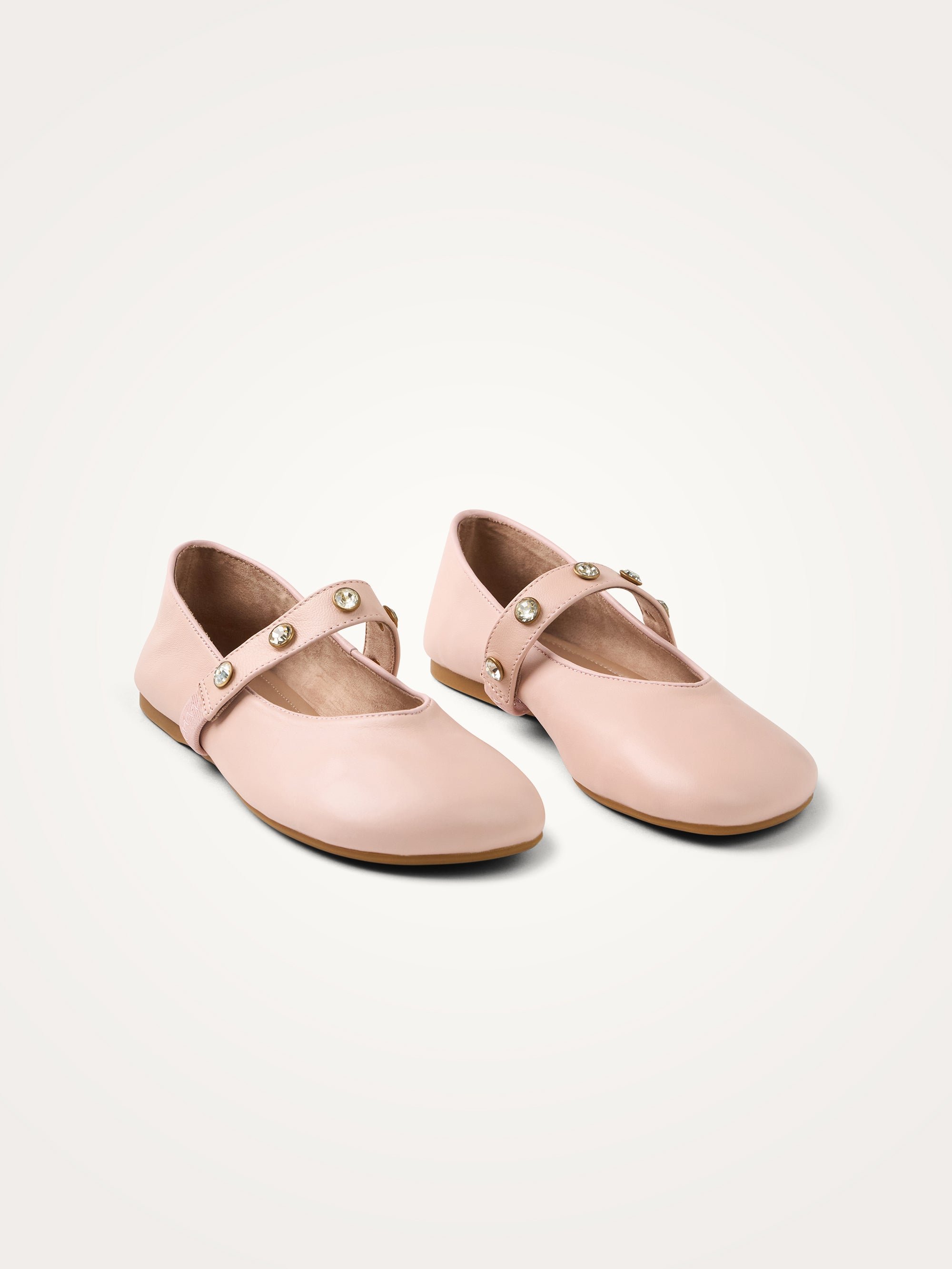 Woven ballet flats with strass ankle strap VANESSA WU Pink