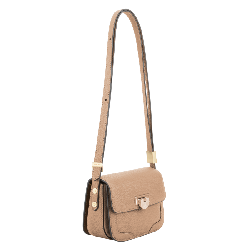 Crossbody bag in cowhide leather POURCHET Brown