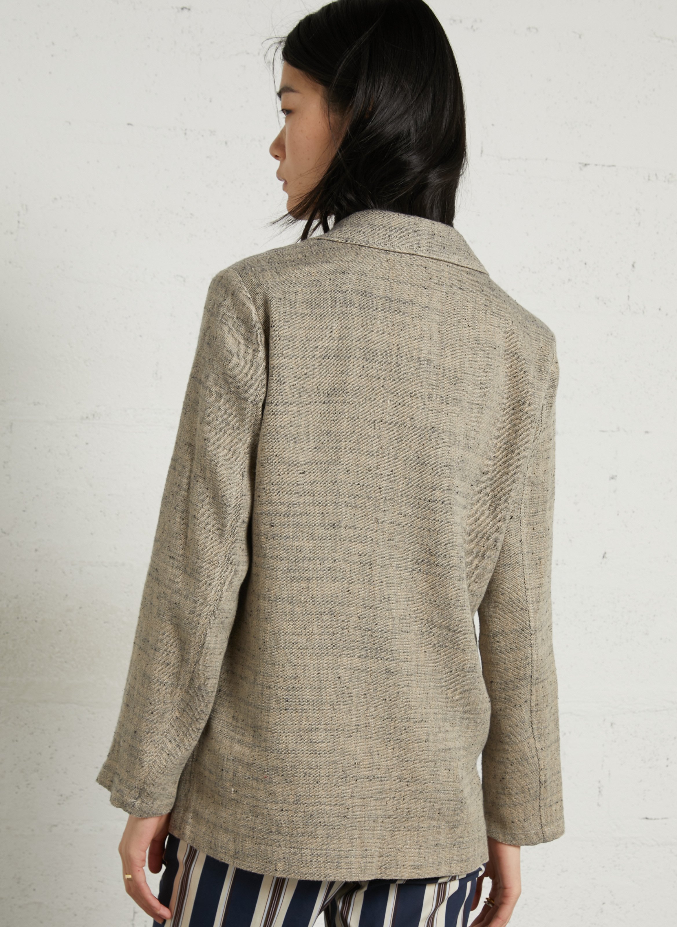 Veste droite col tailleur chinée en cachemire mélangé DIEGA Multicolore