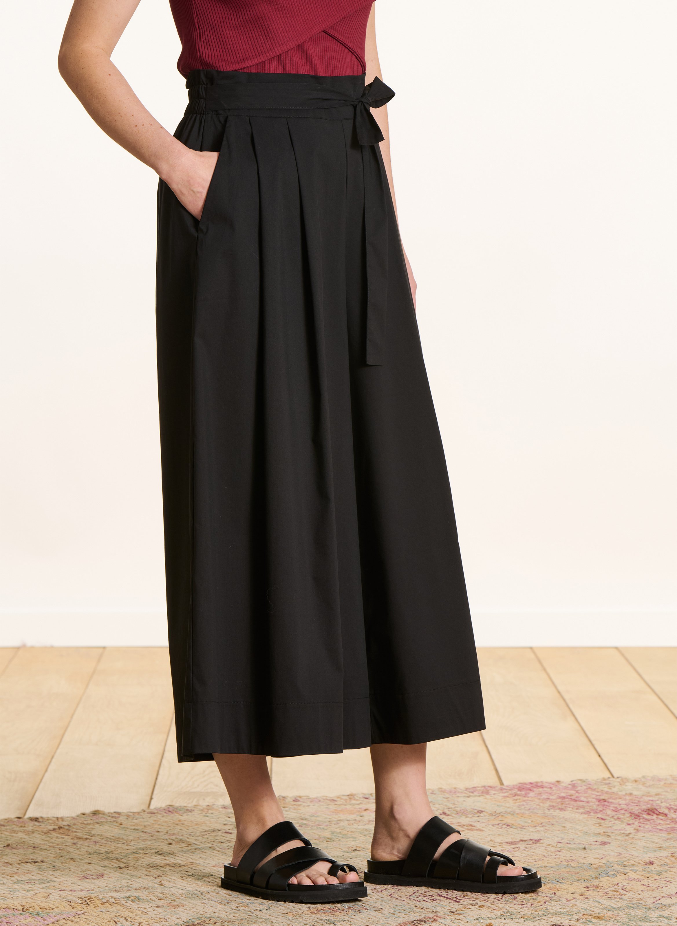 Weite Hose aus Baumwollmischung LA FEE MARABOUTEE Schwarz