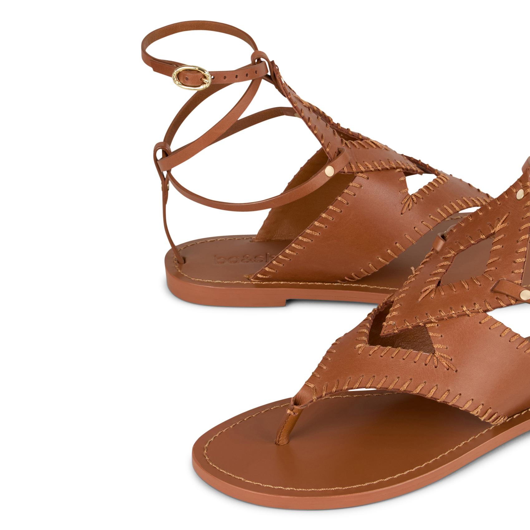 Sandales en cuir  BA&SH Marron