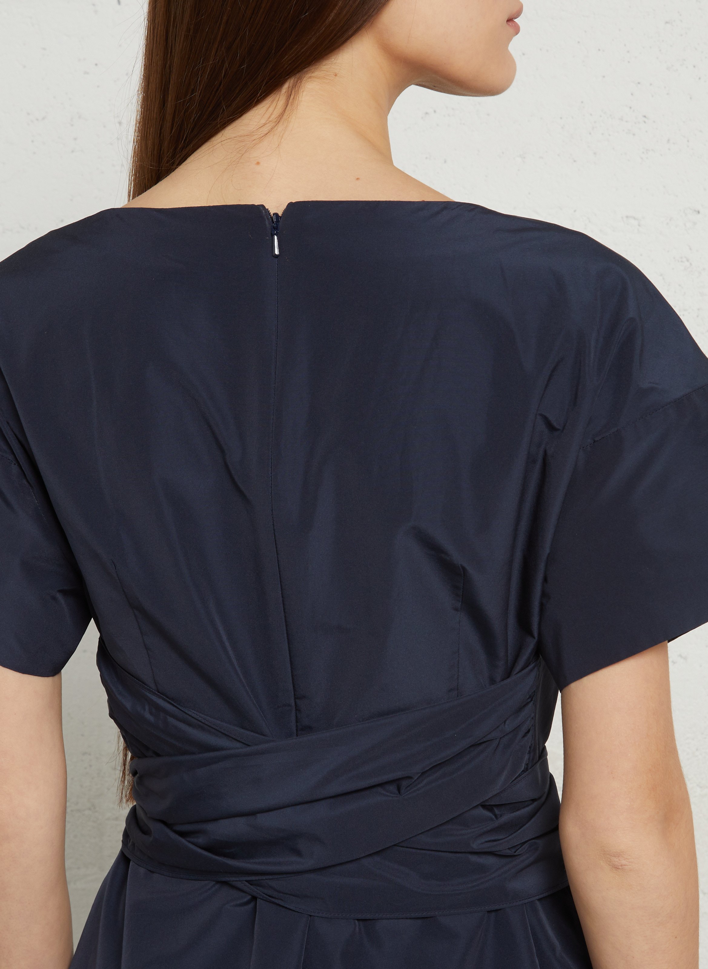 Flared belted solid dress MAX MARA WEEK END Blue