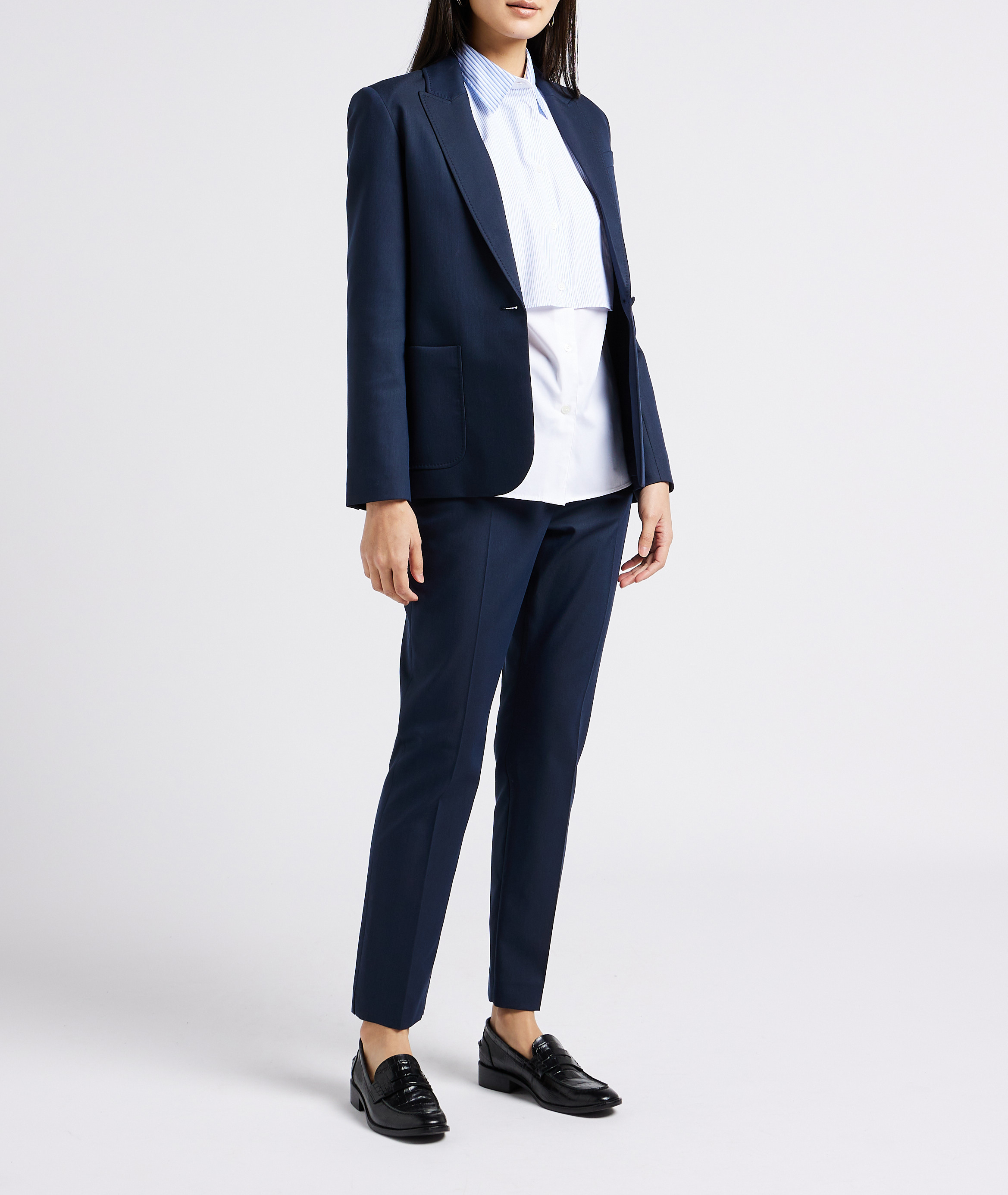 Gerade geschnittene Baumwollbluse mit klassischem Kragen PAUL SMITH Weiss