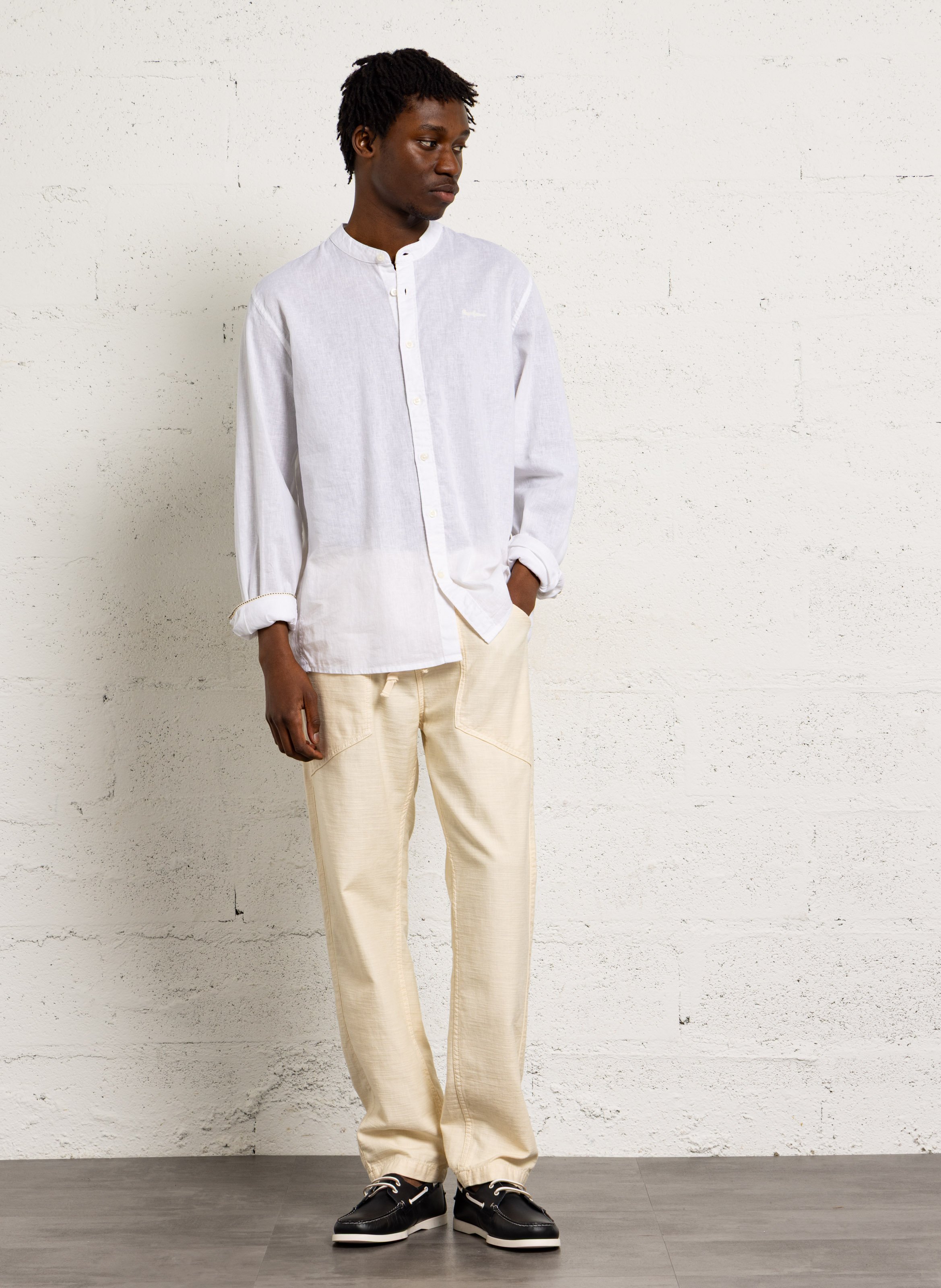 Slim-fit cotton cargo pants LE TEMPS DES CERISES White
