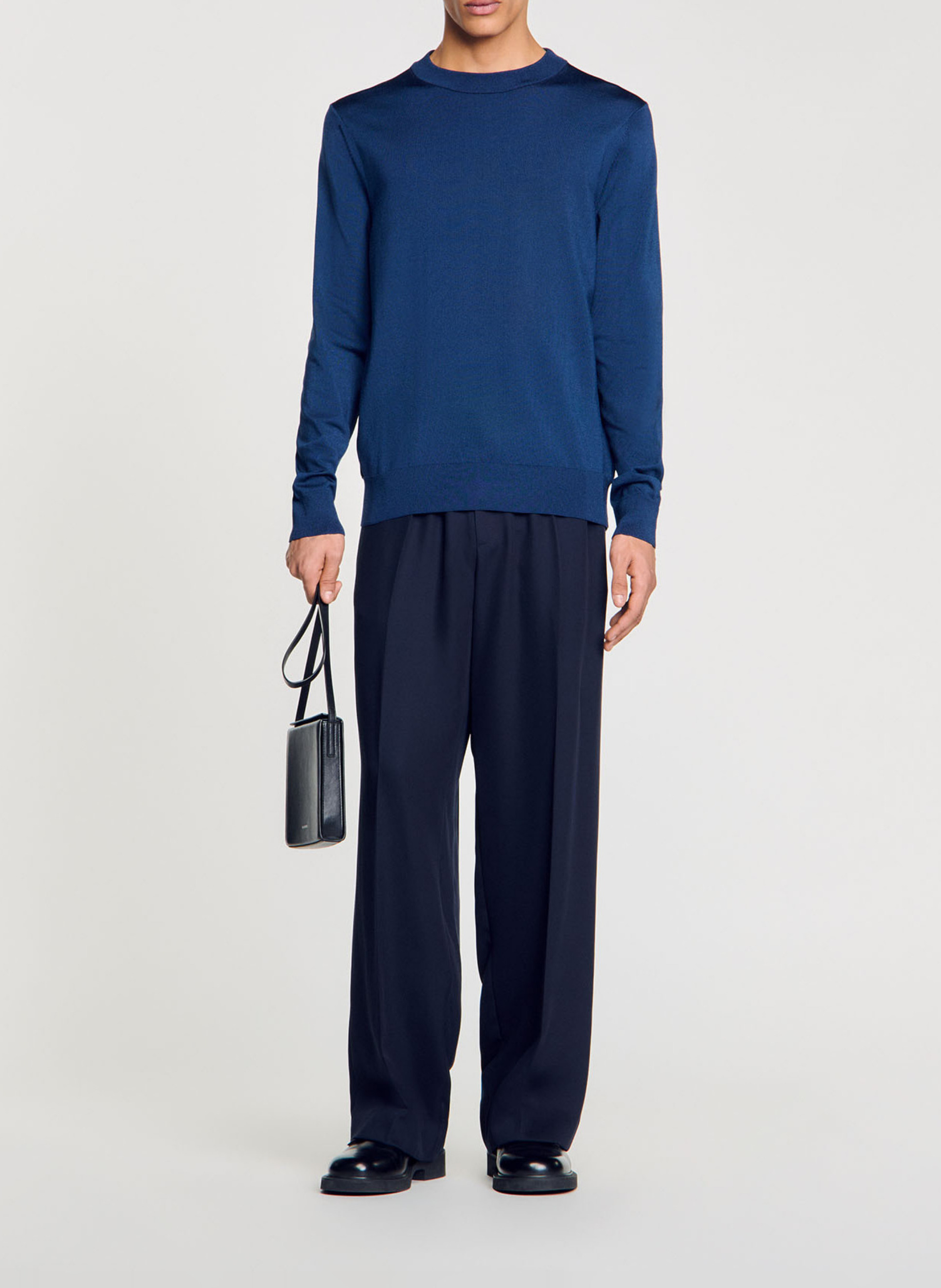 Fitted long-sleeve sweatshirt SANDRO Blue