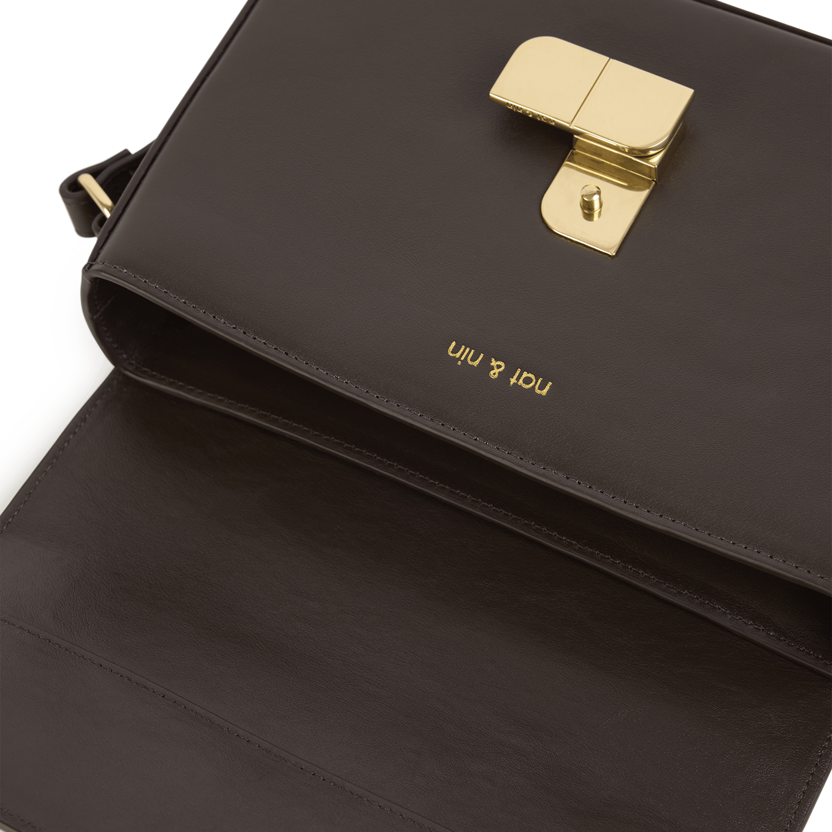 Leather flap shoulder bag | Brown NAT & NIN Women
