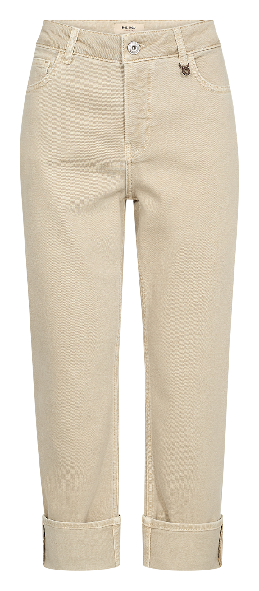 High-waisted jeans with turn-ups MOS MOSH Beige