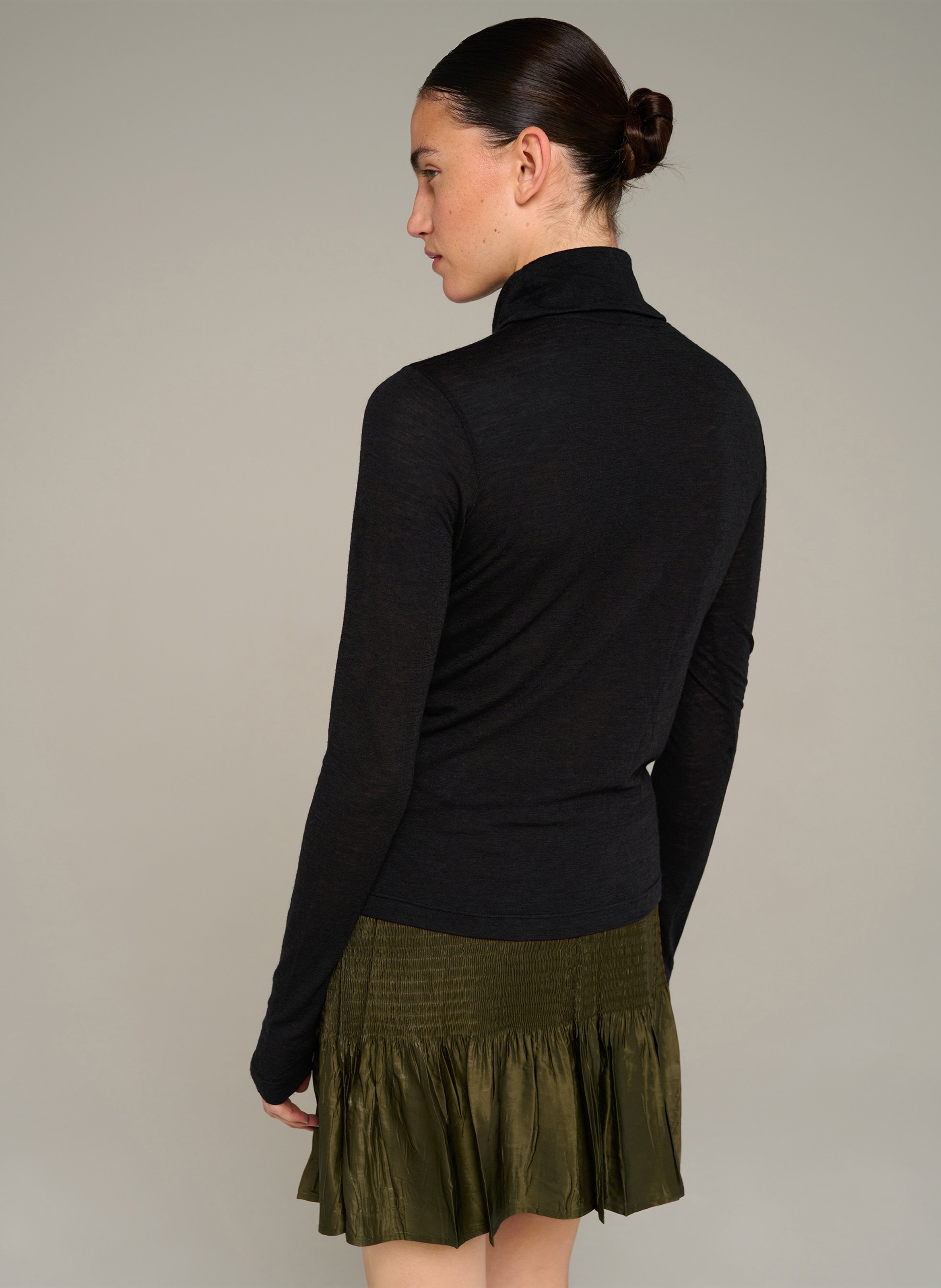 Rollkragenpullover aus Wollmischung COTELAC Schwarz