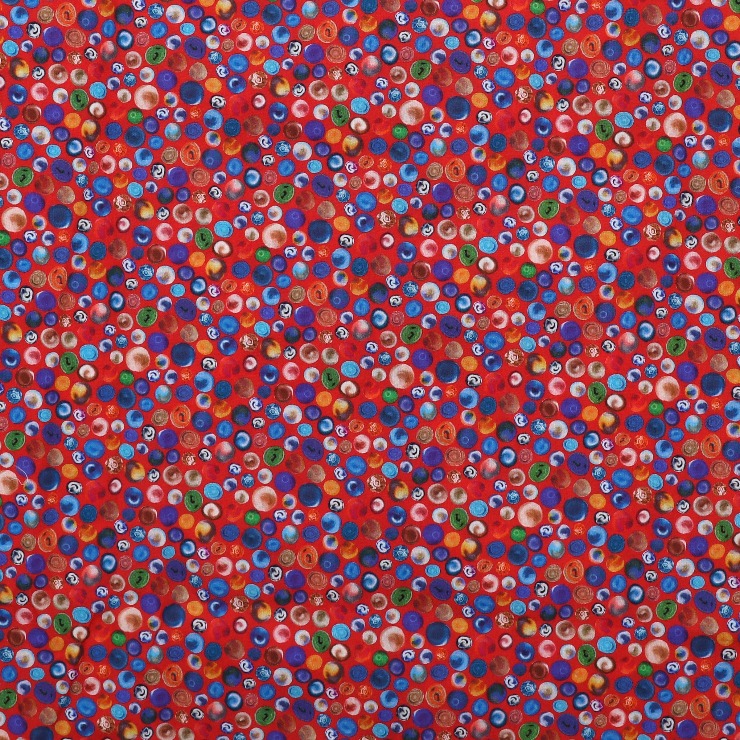 Chemise manches longues en coton rouge avec imprimé boules SERGE BLANCO Rouge