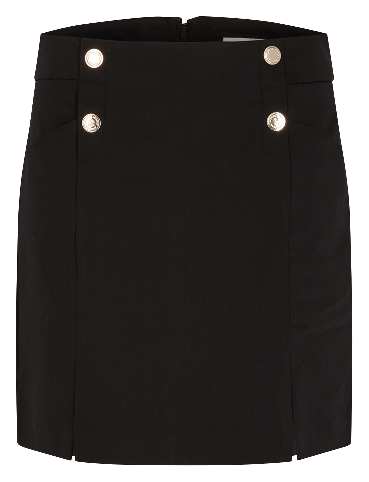Short skirt with button in blended cotton MORGAN Black