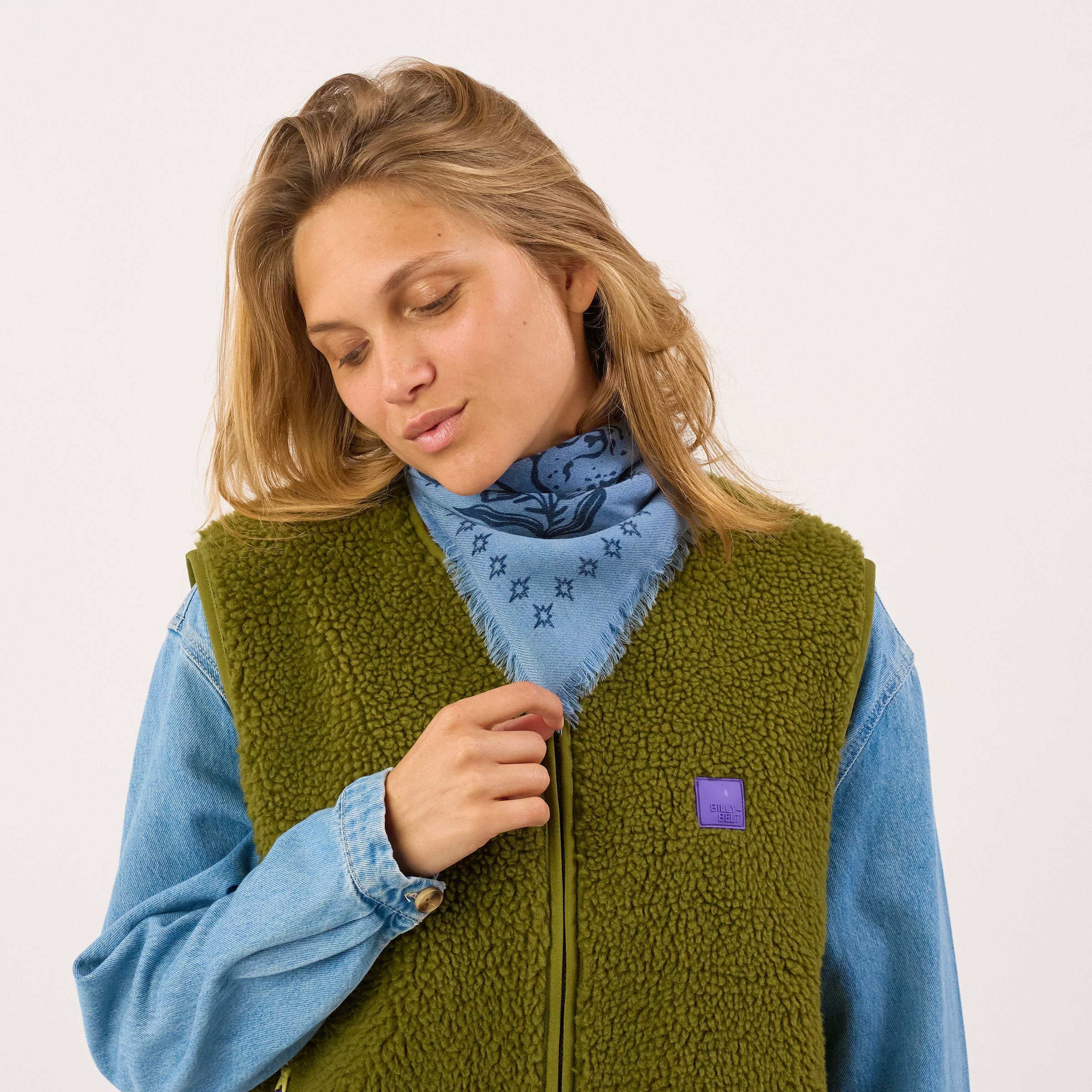 Small wool scarf alice | Blue BILLYBELT Women