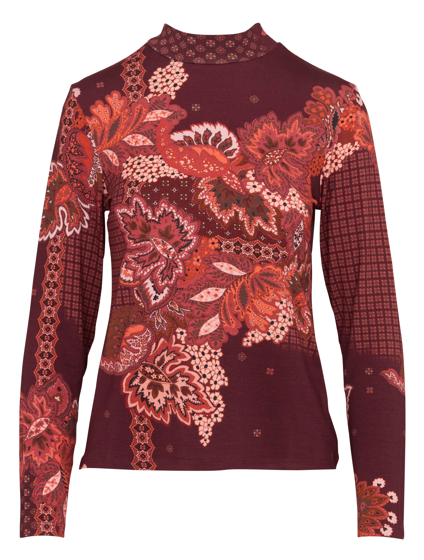 Long-sleeved printed high-neck T-shirt LA FEE MARABOUTEE Red