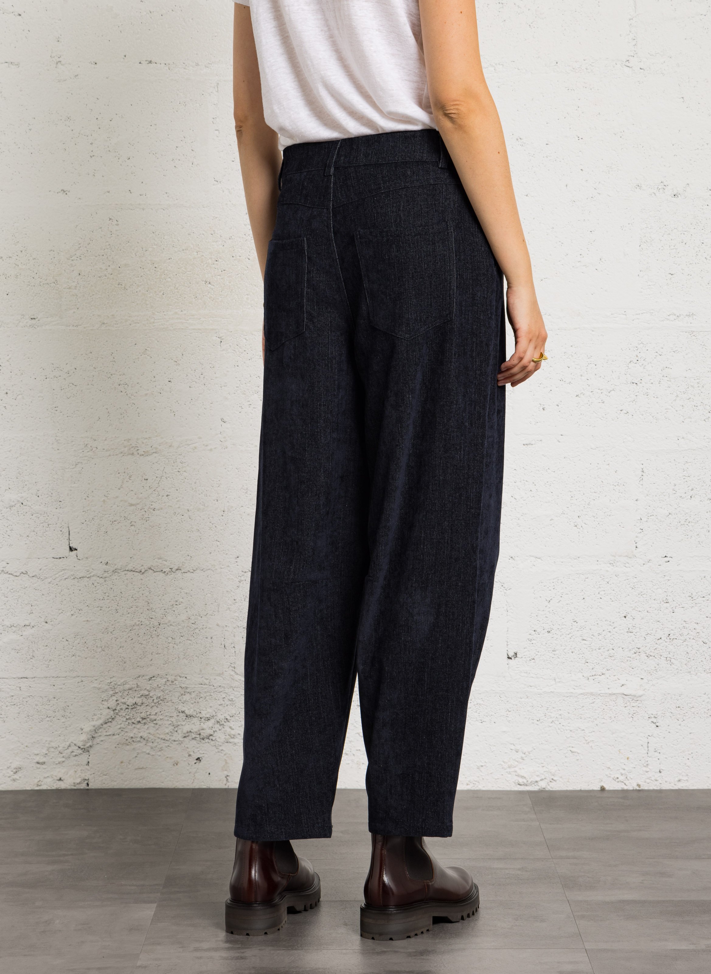 Pantalon large taille haute PLEASE Bleu