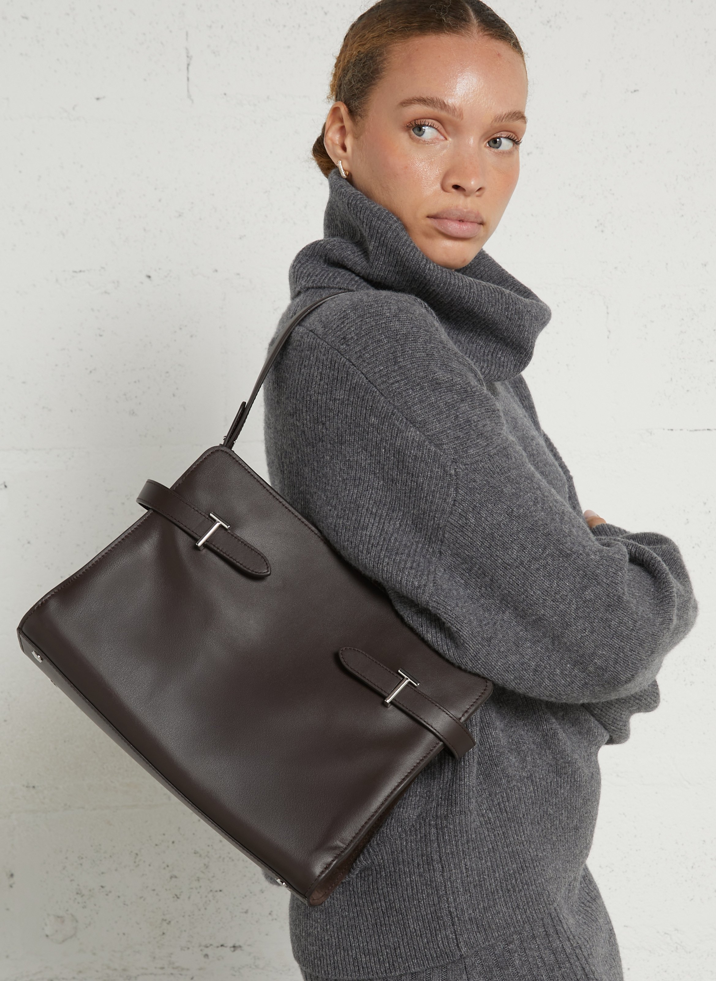 Sac porté épaule en cuir LE TANNEUR Marron