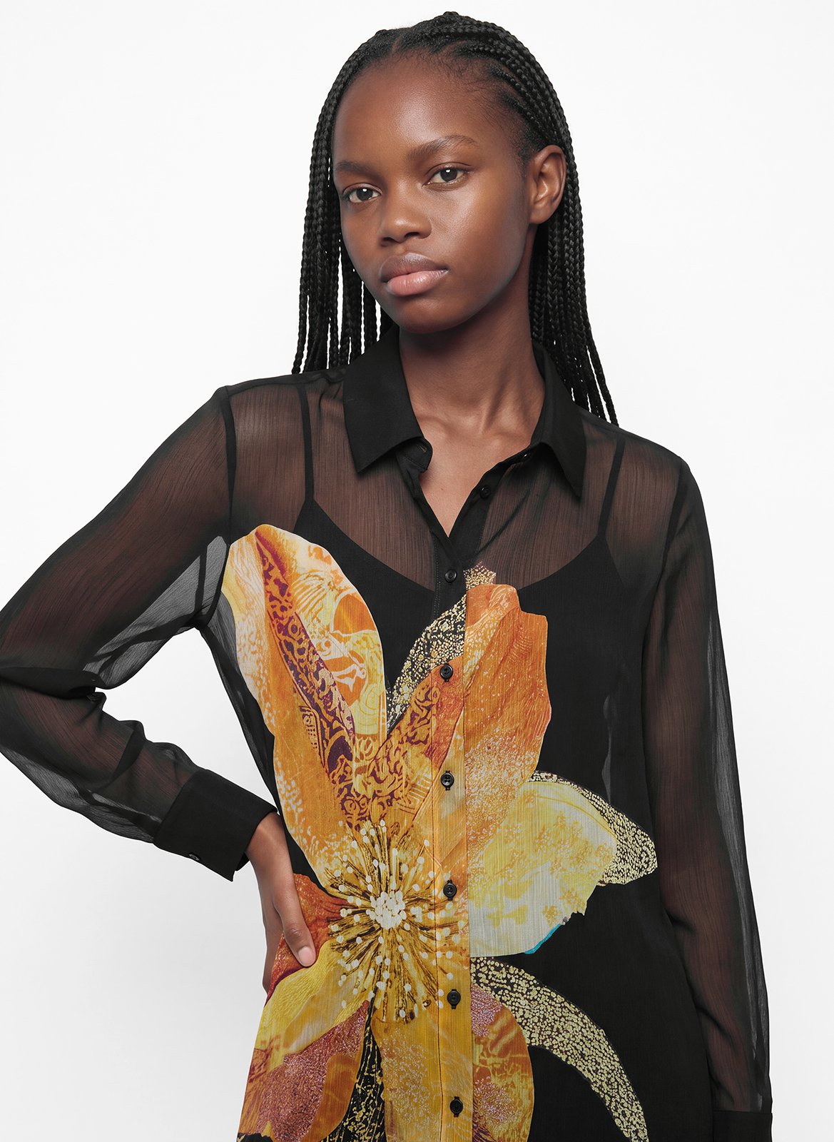 Short dress with classic collar DESIGUAL Black