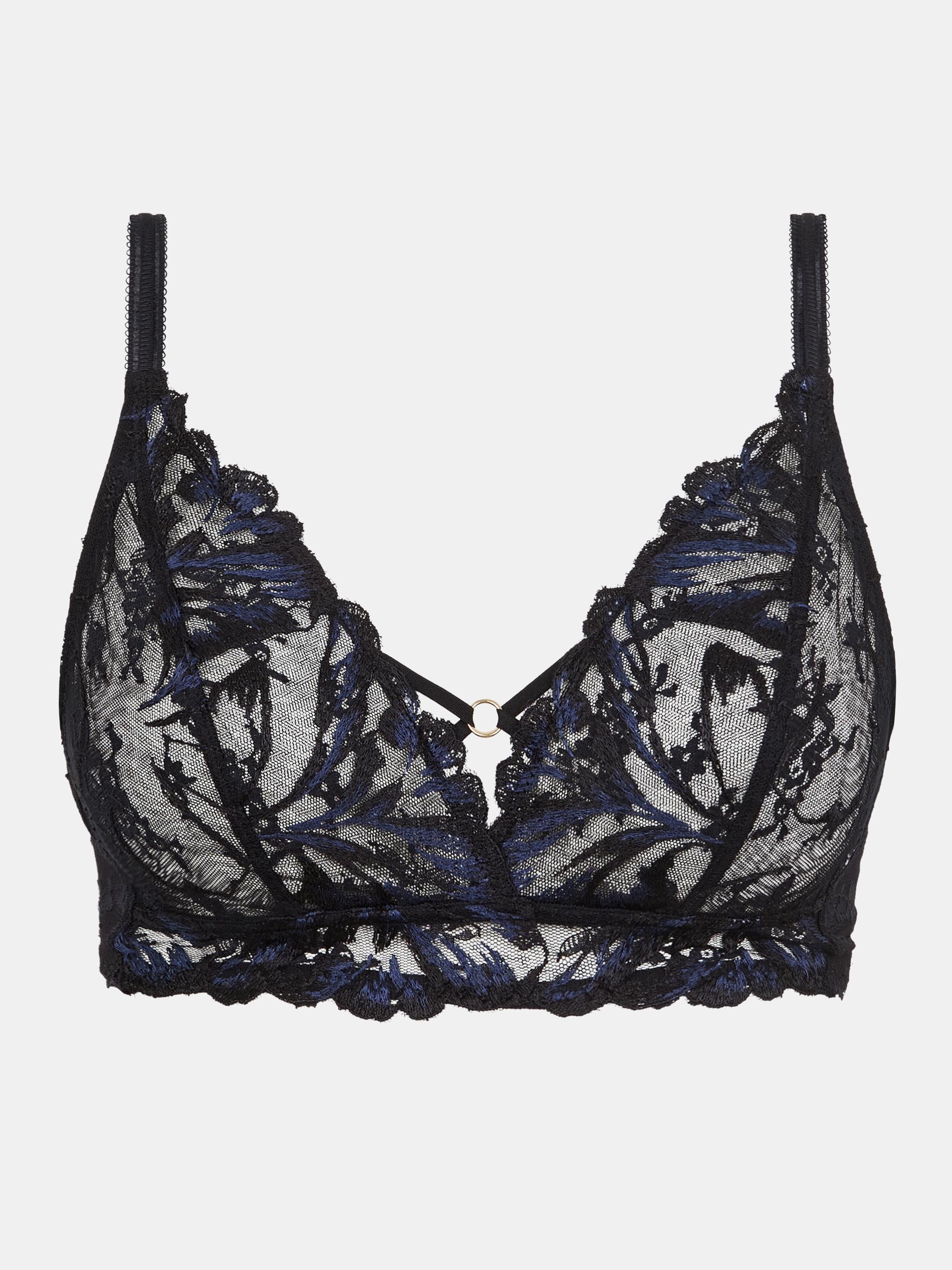 Non-wired bra with floral embroidery CHANTELLE Black