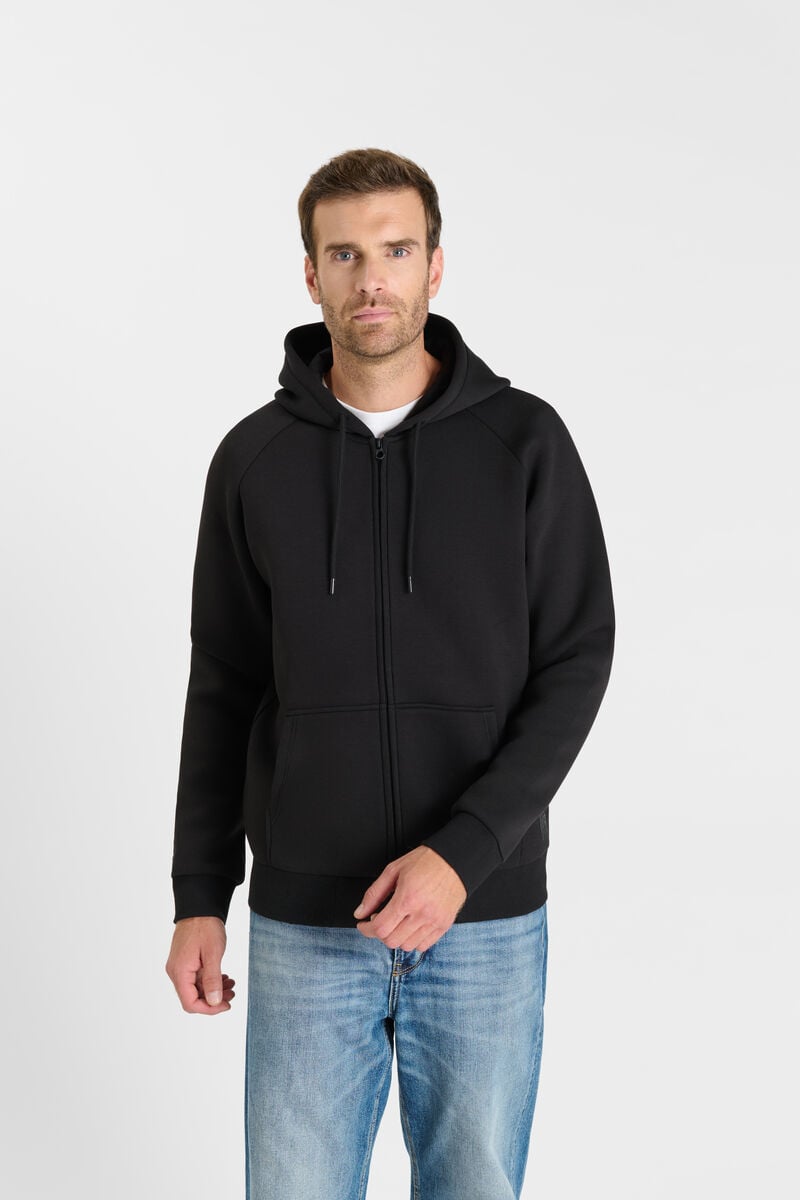 Zip-up hooded sweatshirt LE TEMPS DES CERISES Black