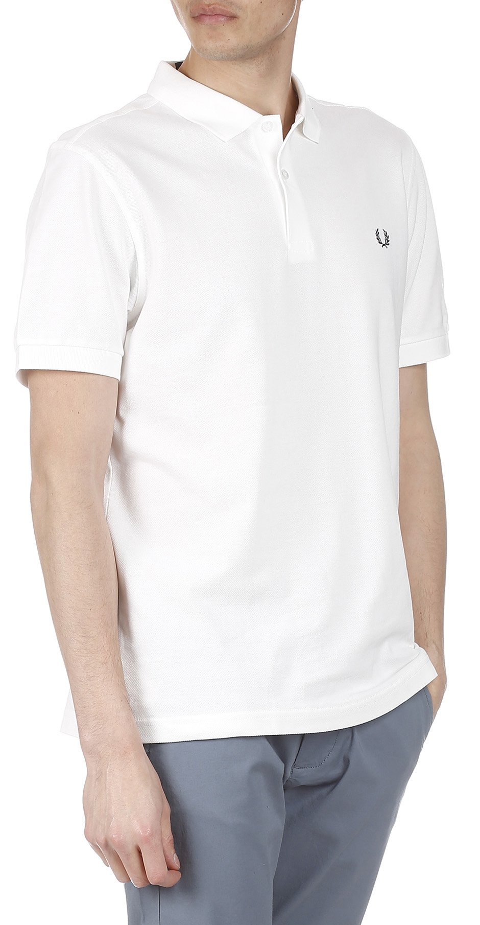 Slim-fit cotton piqué polo shirt FRED PERRY White