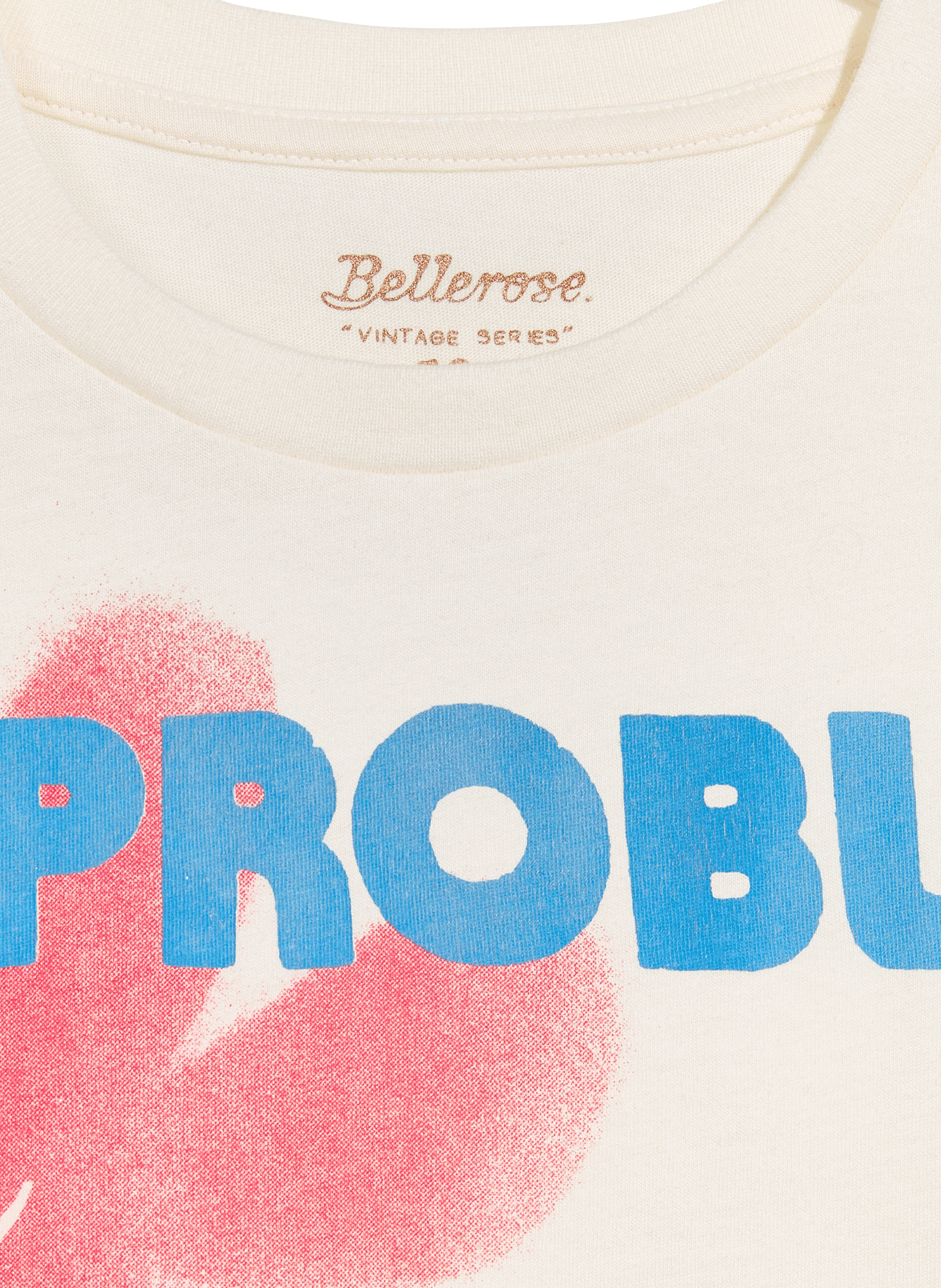 Printed organic cotton round-neck T-shirt BELLEROSE White