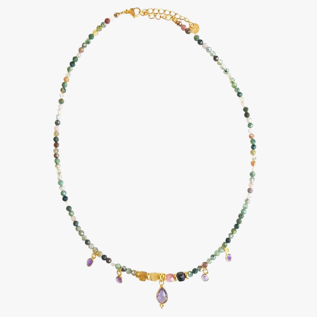 Natural stone necklace GINANDGER Multicolored