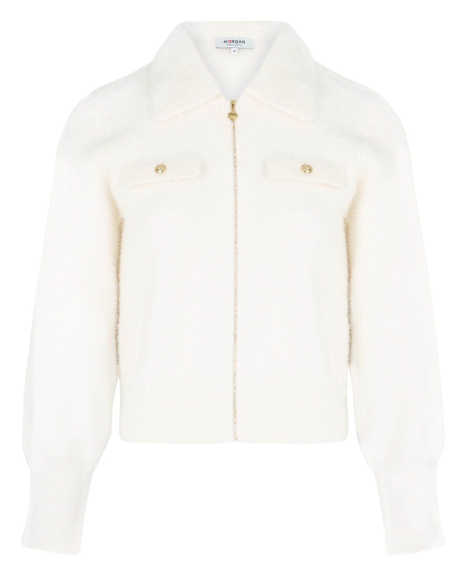 Gerade geschnittene Kunstpelz-Weste MORGAN Beige