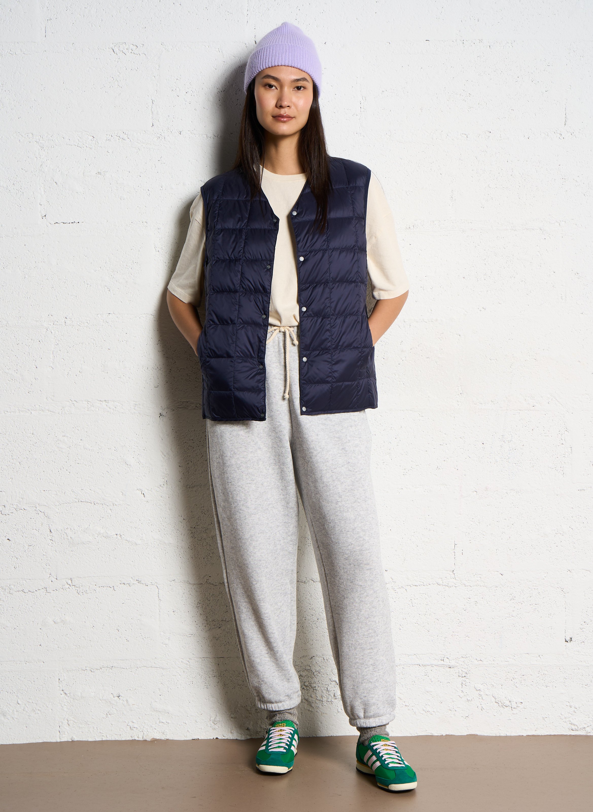 Recht, mouwloos donsjack TAION Blauw