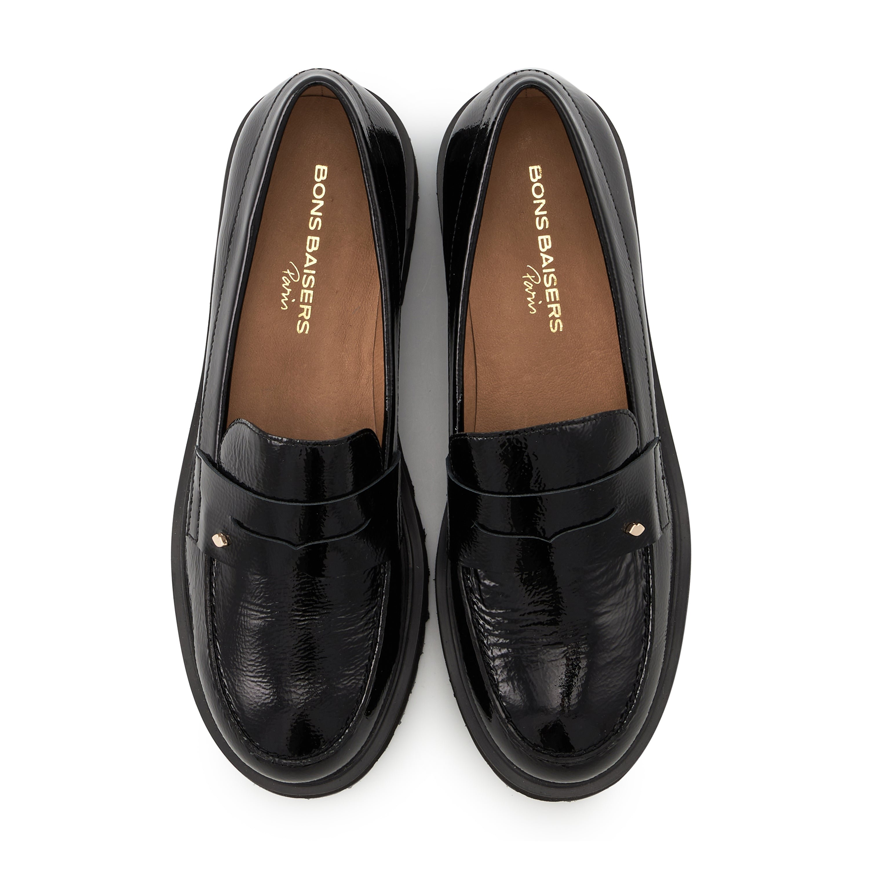 Shiny leather norm BONS BAISERS PARIS Black
