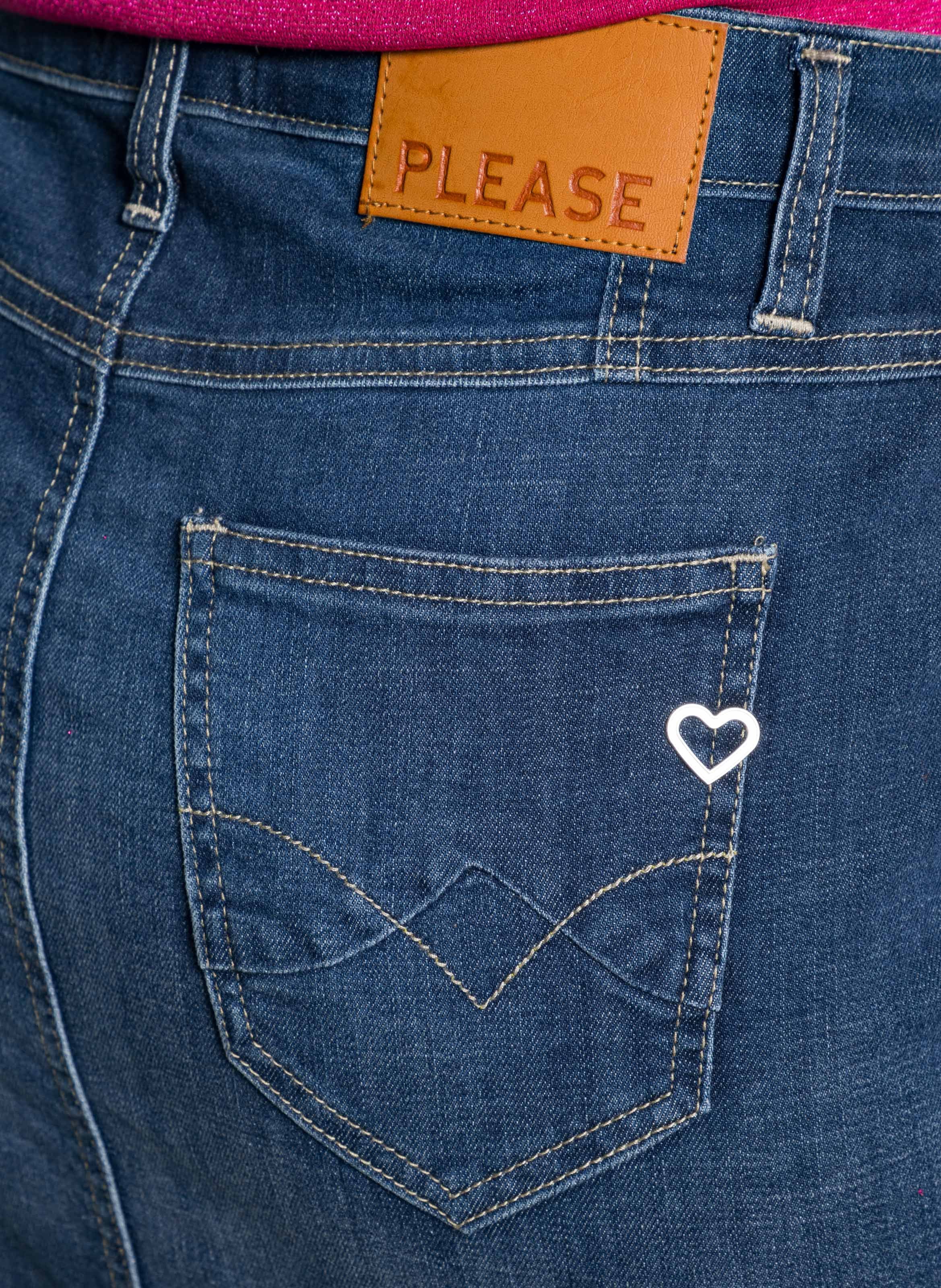 Kokerrok van denim Blauw