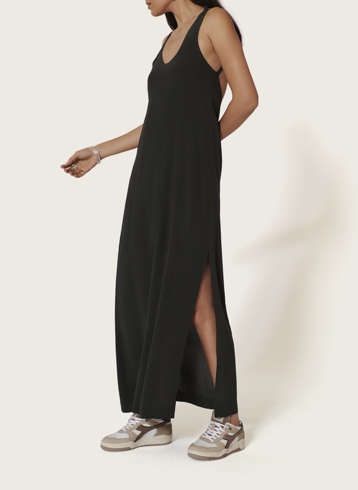 Lange jurk met bandjes KARMA KOMA Zwart