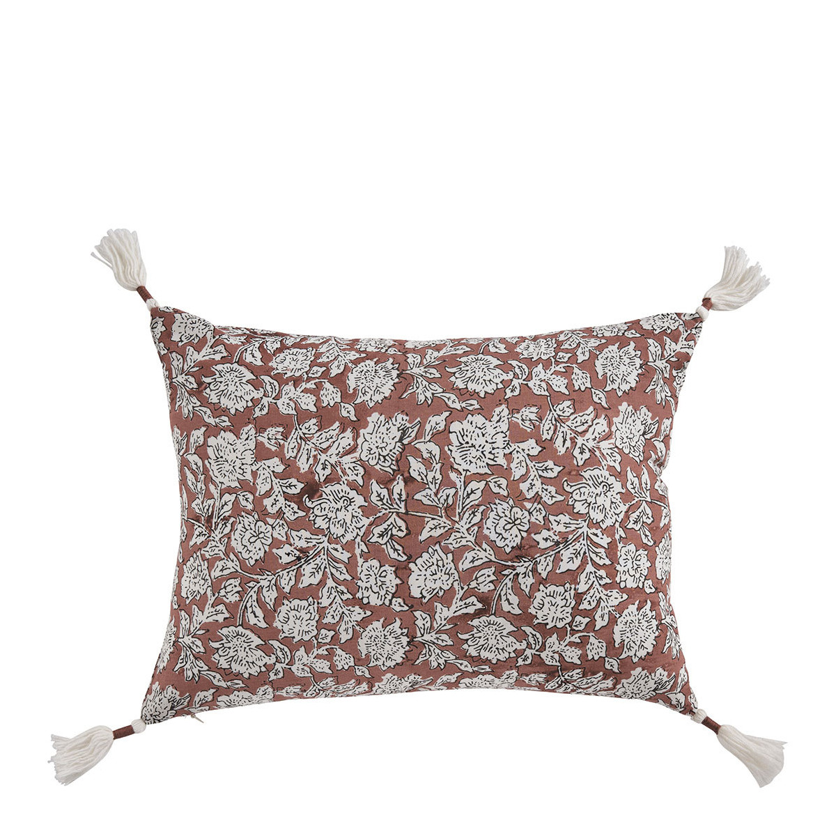 Cotton cushion cover BLANC D'IVOIRE Red