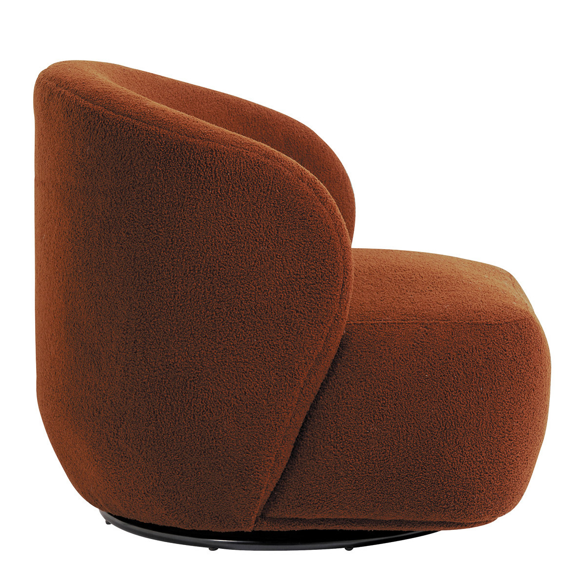 Lisette armchair in terracotta bouclé fabric BLANC D'IVOIRE Red