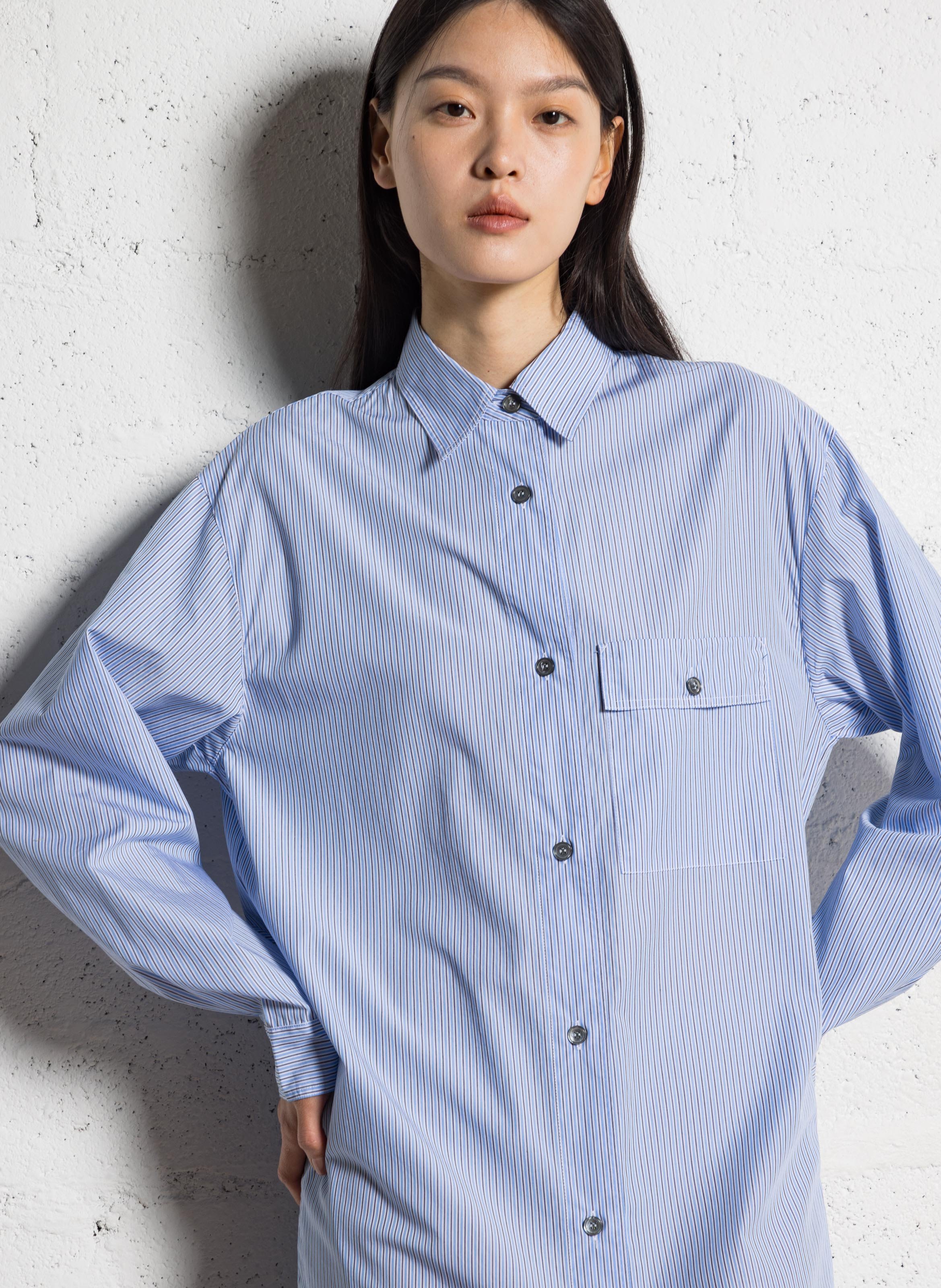 Robe chemise droite rayée  POMANDERE Multicolore