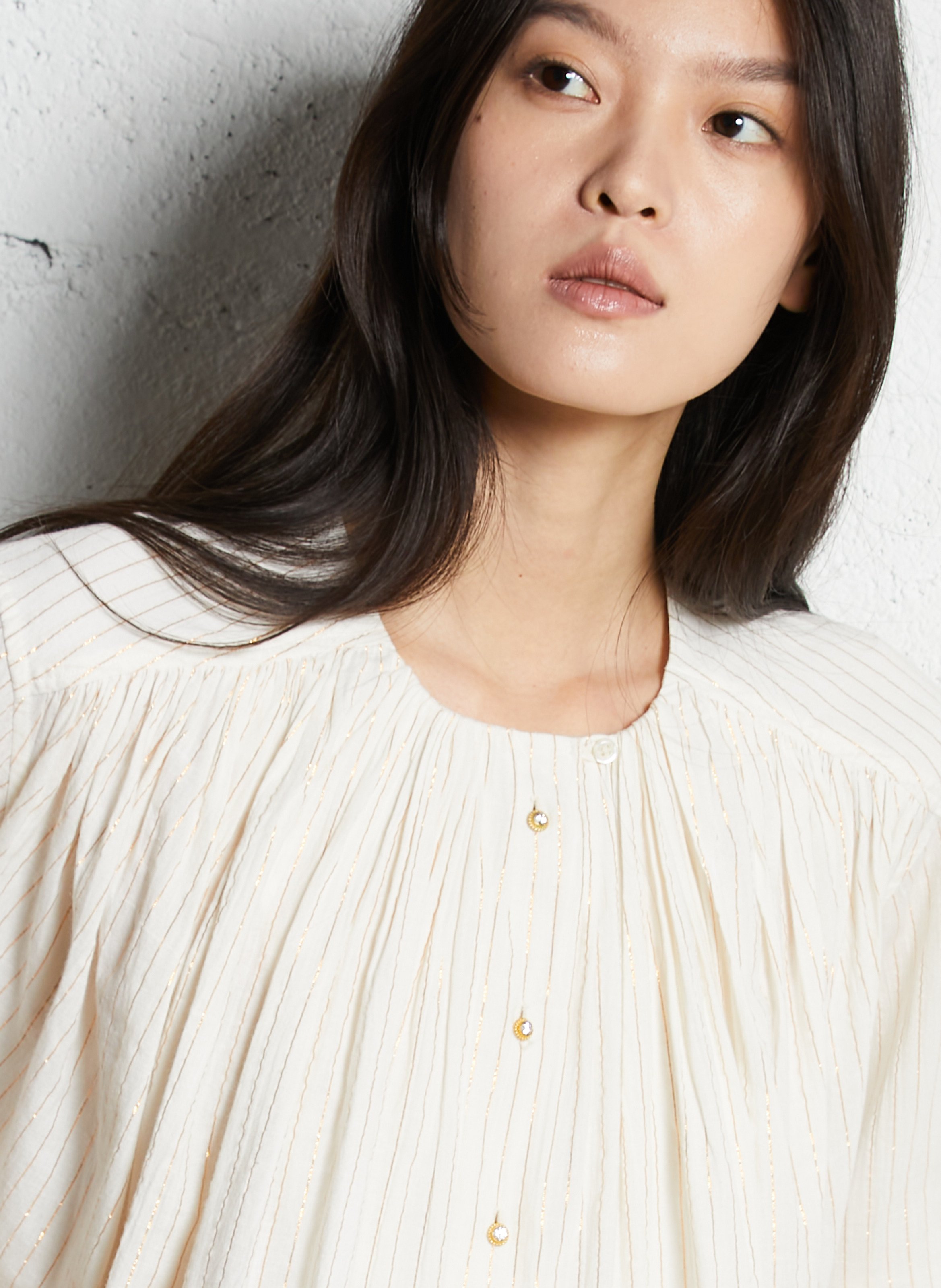 Capri - Einfarbige Oversize-Bluse LAURENCE BRAS Golden