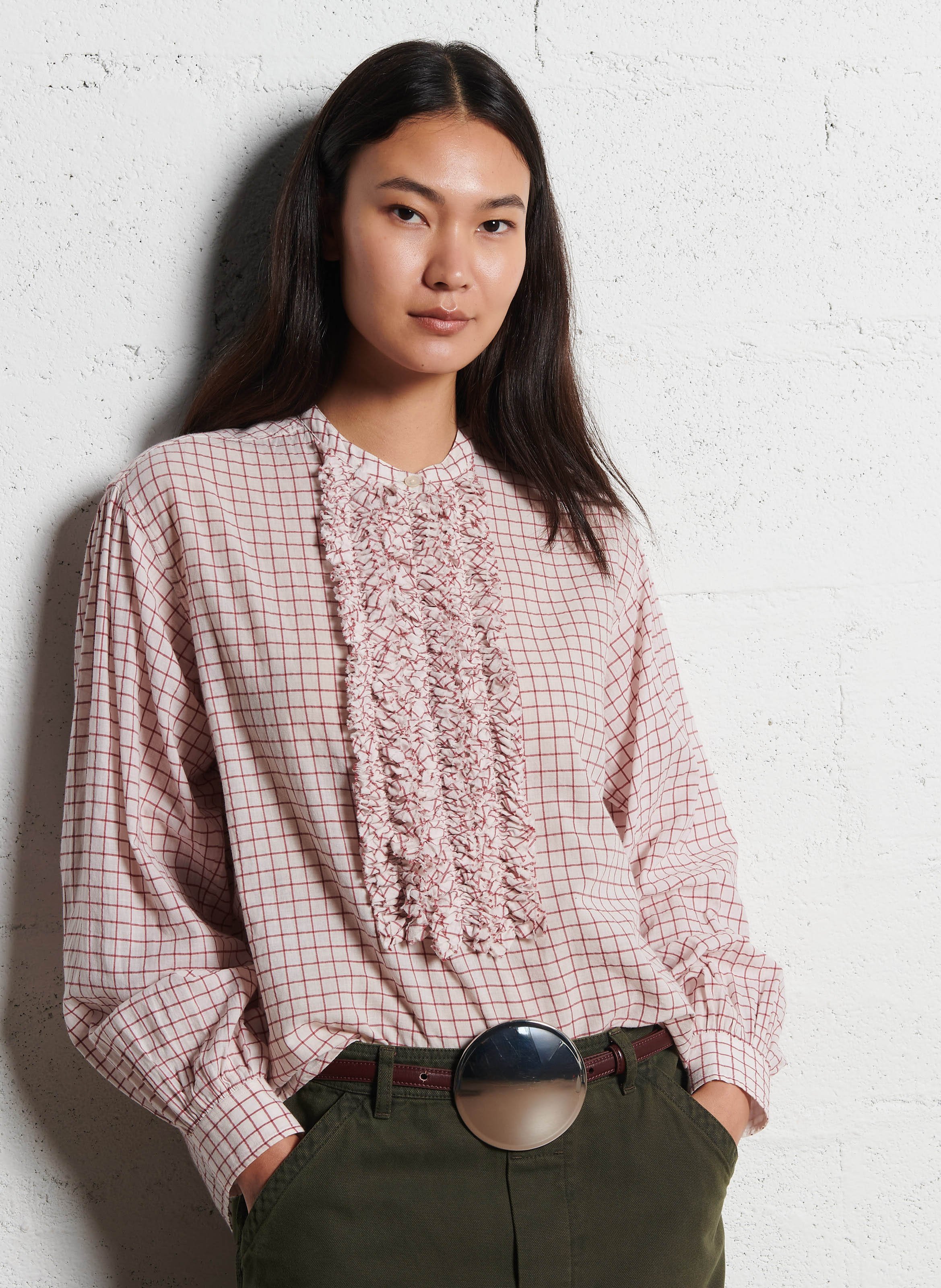 Weite Baumwollbluse LAURENCE BRAS Rot