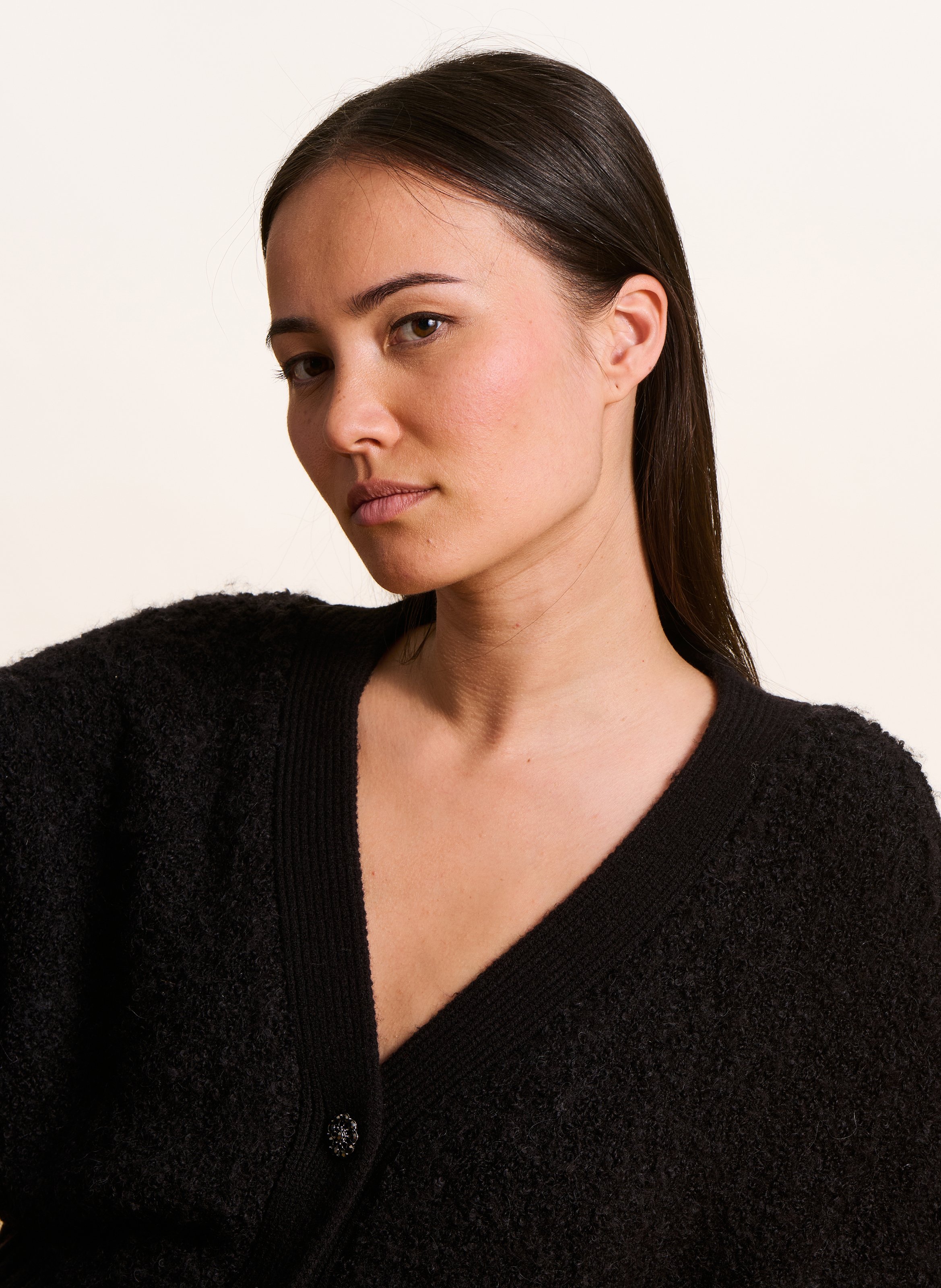 Aansluitende V-hals vest LA FEE MARABOUTEE Zwart