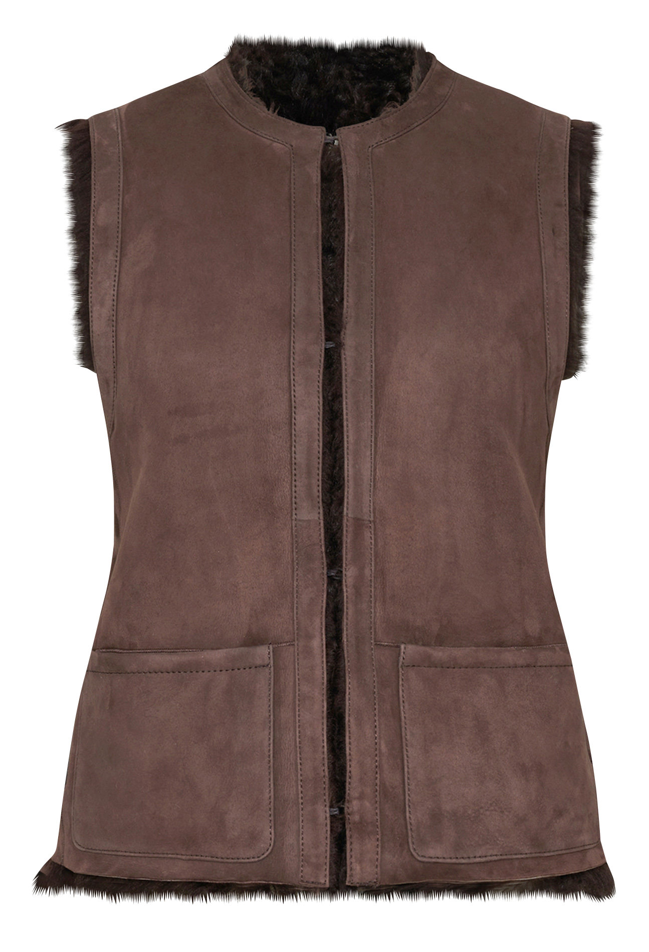 Rechte omkeerbare leren jas GERARD DAREL Bruin