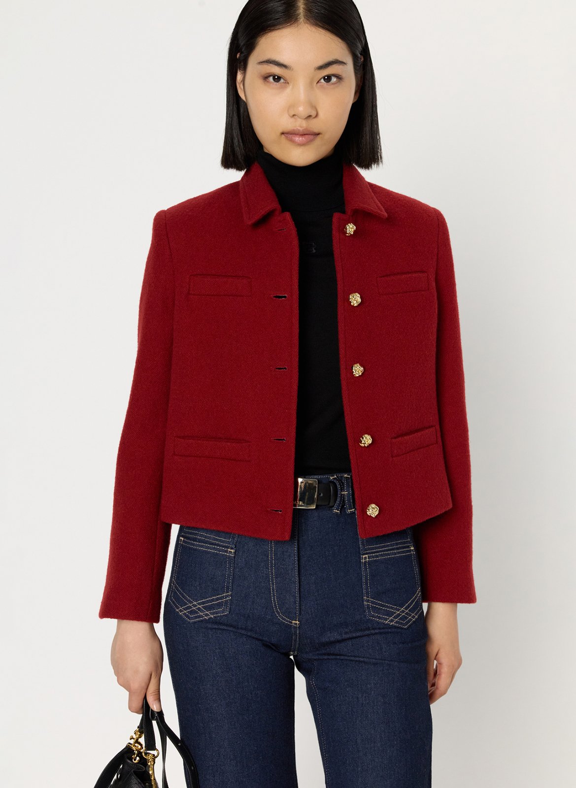 Veste col classique en laine  GERARD DAREL Rouge