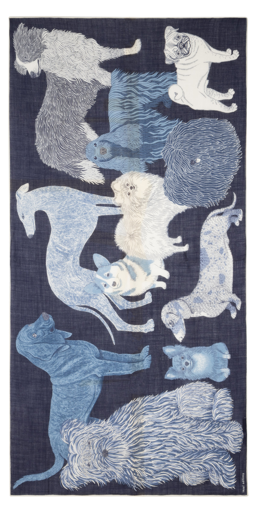 Etole imprimée en laine INOUI EDITIONS Bleu