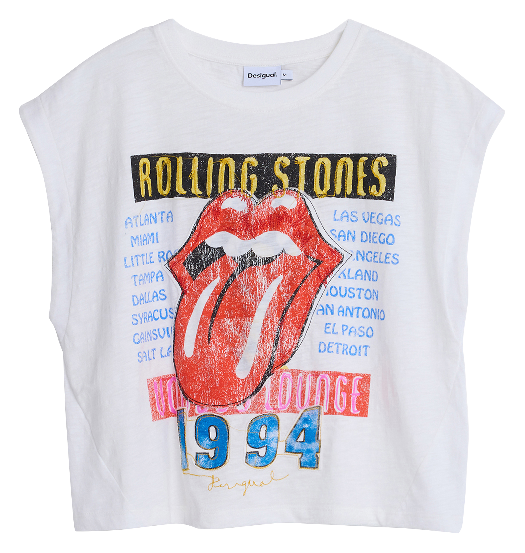 Débardeur à imprimé en coton DESIGUAL Blanc