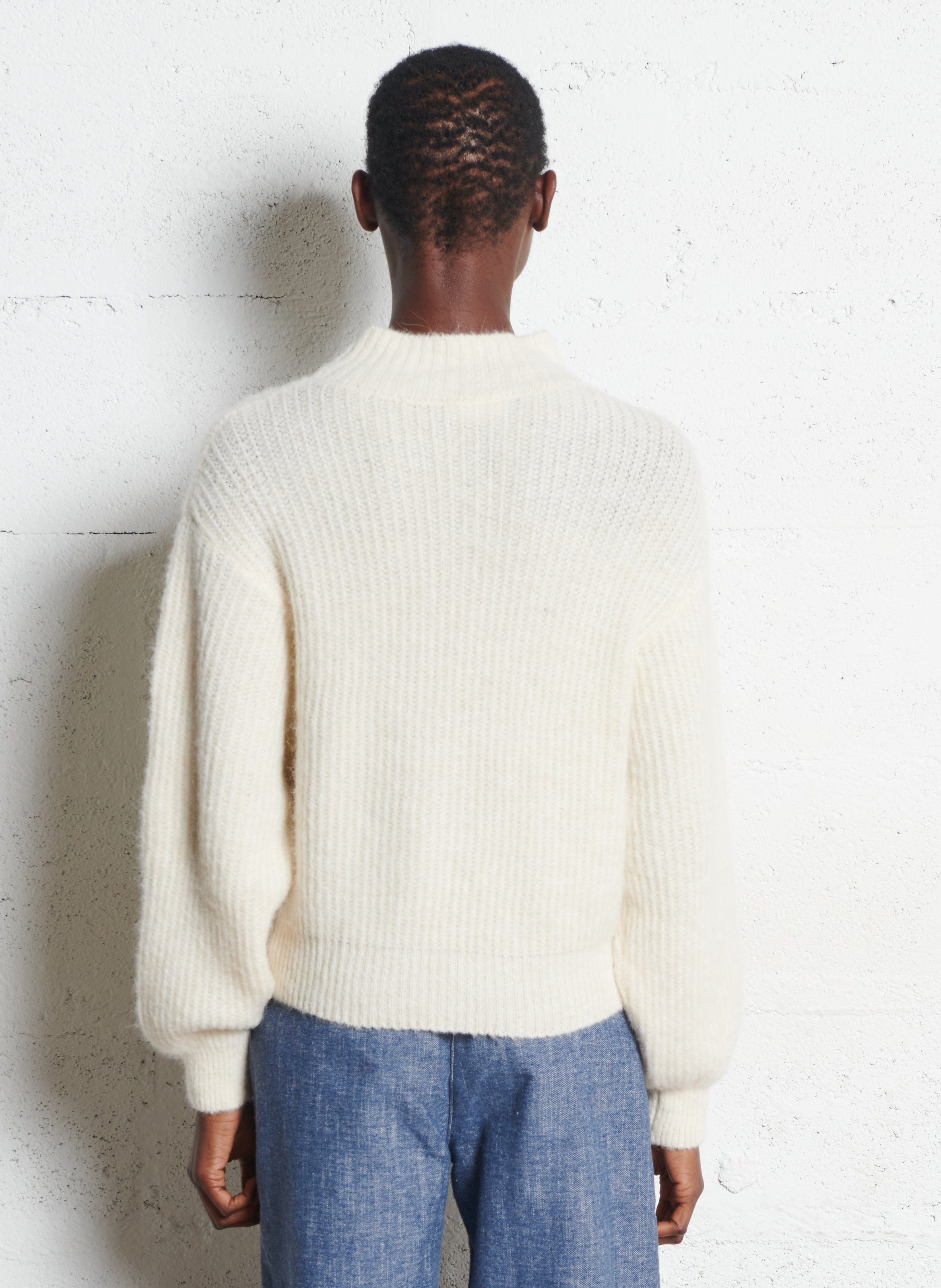 Pull oversize col montant AMERICAN VINTAGE Beige